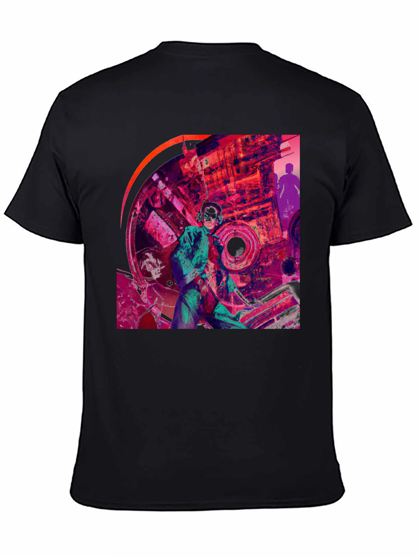 Abstract Graphic Print Black T-Shirt