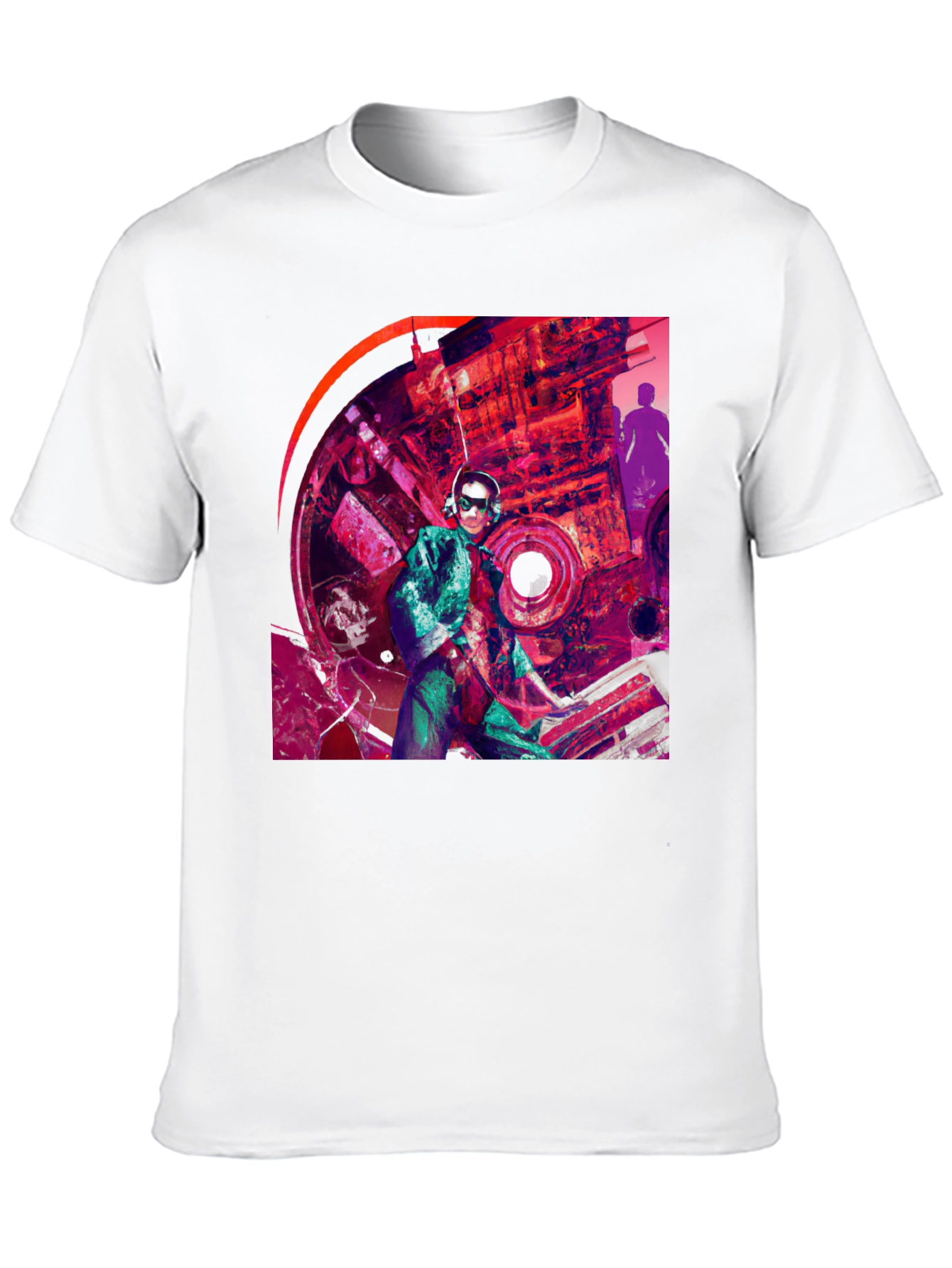 Abstract Graphic Print Black T-Shirt