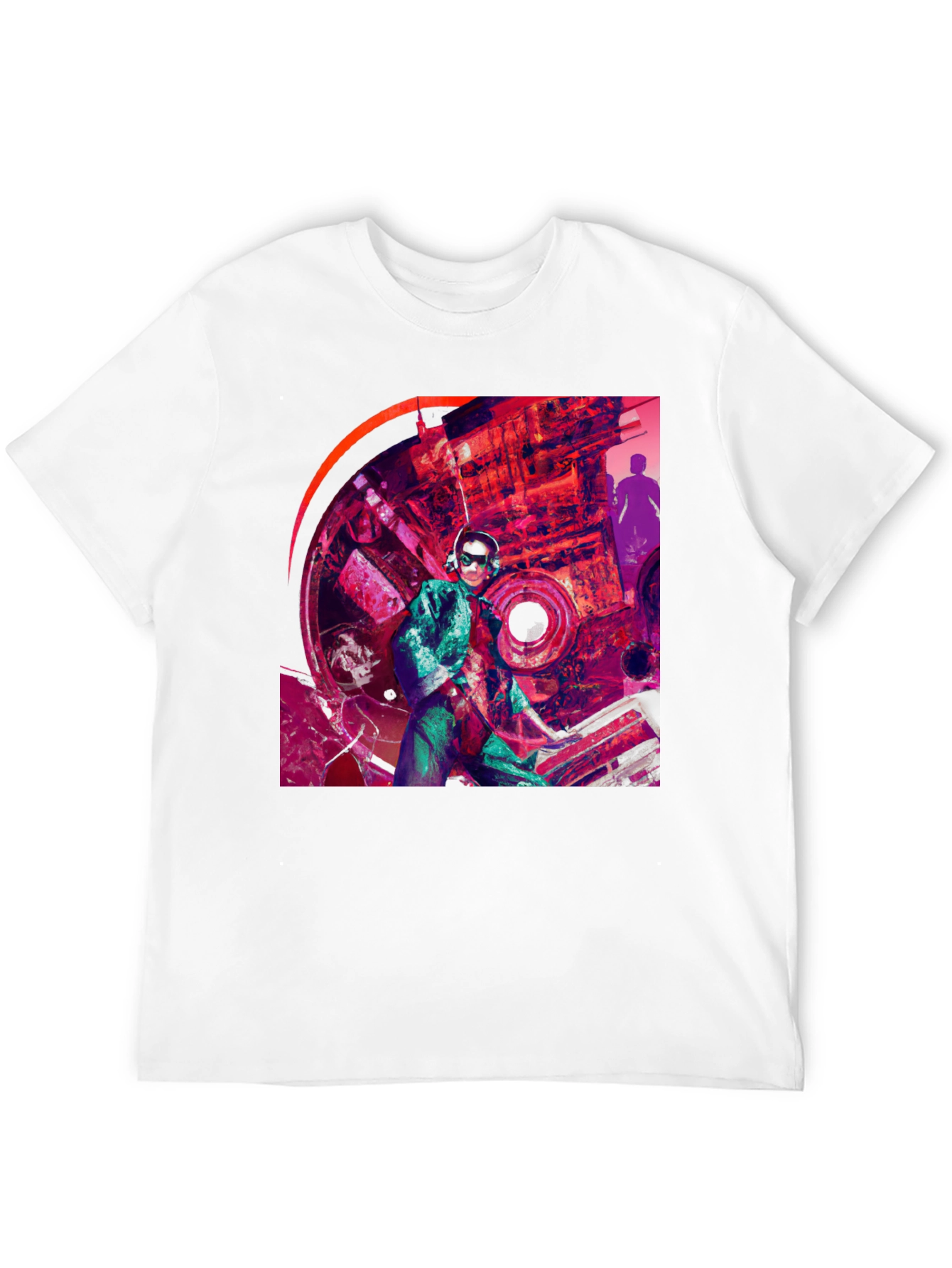 Abstract Graphic Print Black T-Shirt