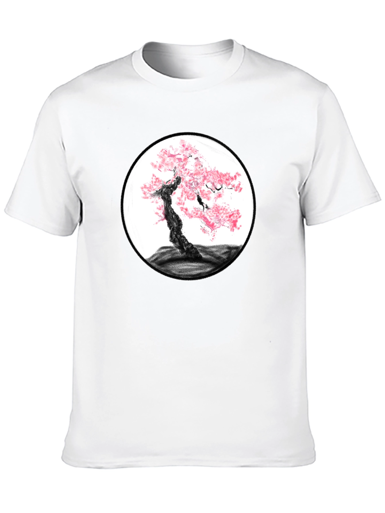 Cherry Blossom Tree Graphic Black T-Shirt