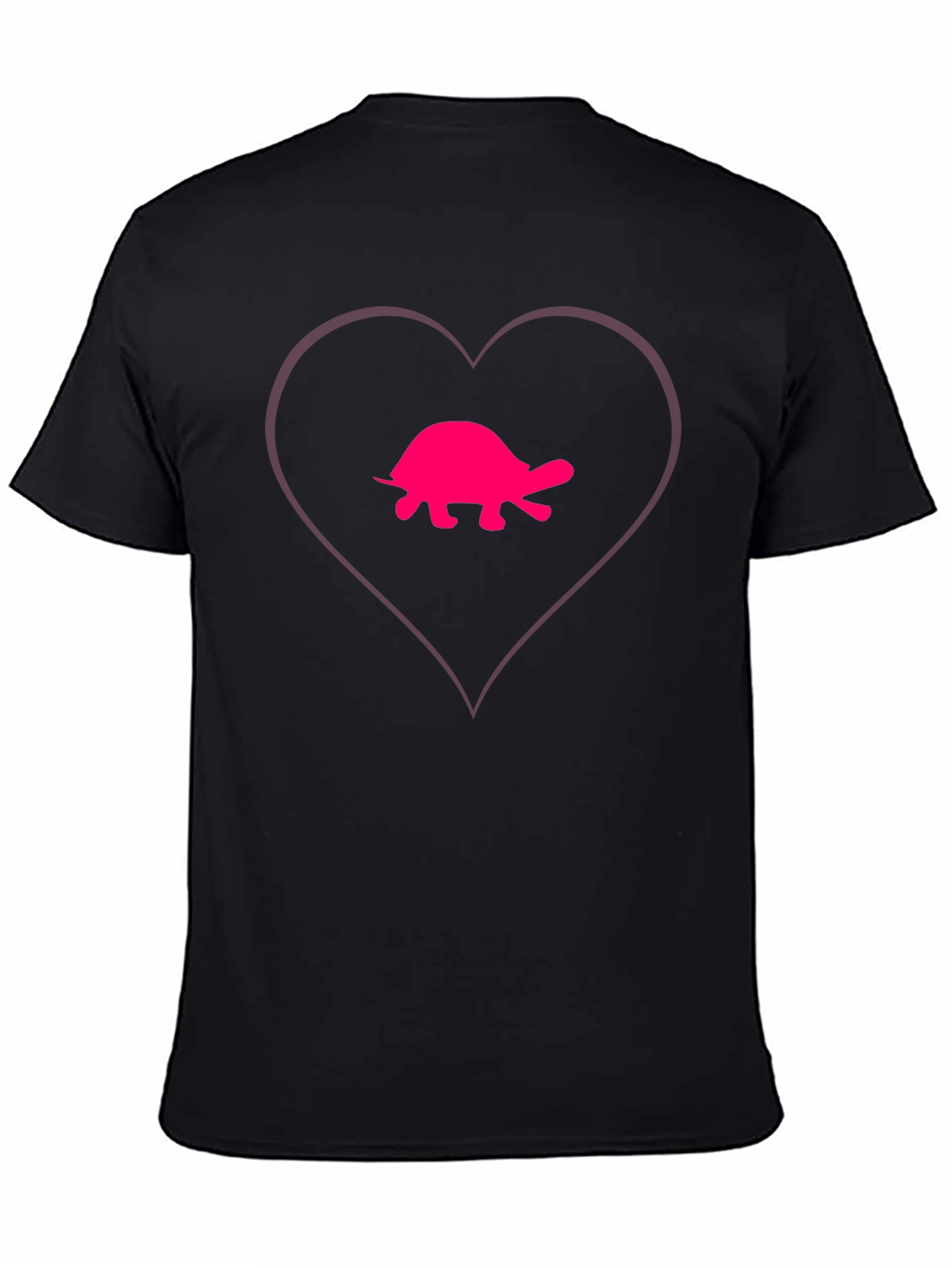 Turtle Heart Tee - Casual Black Cotton T-Shirt