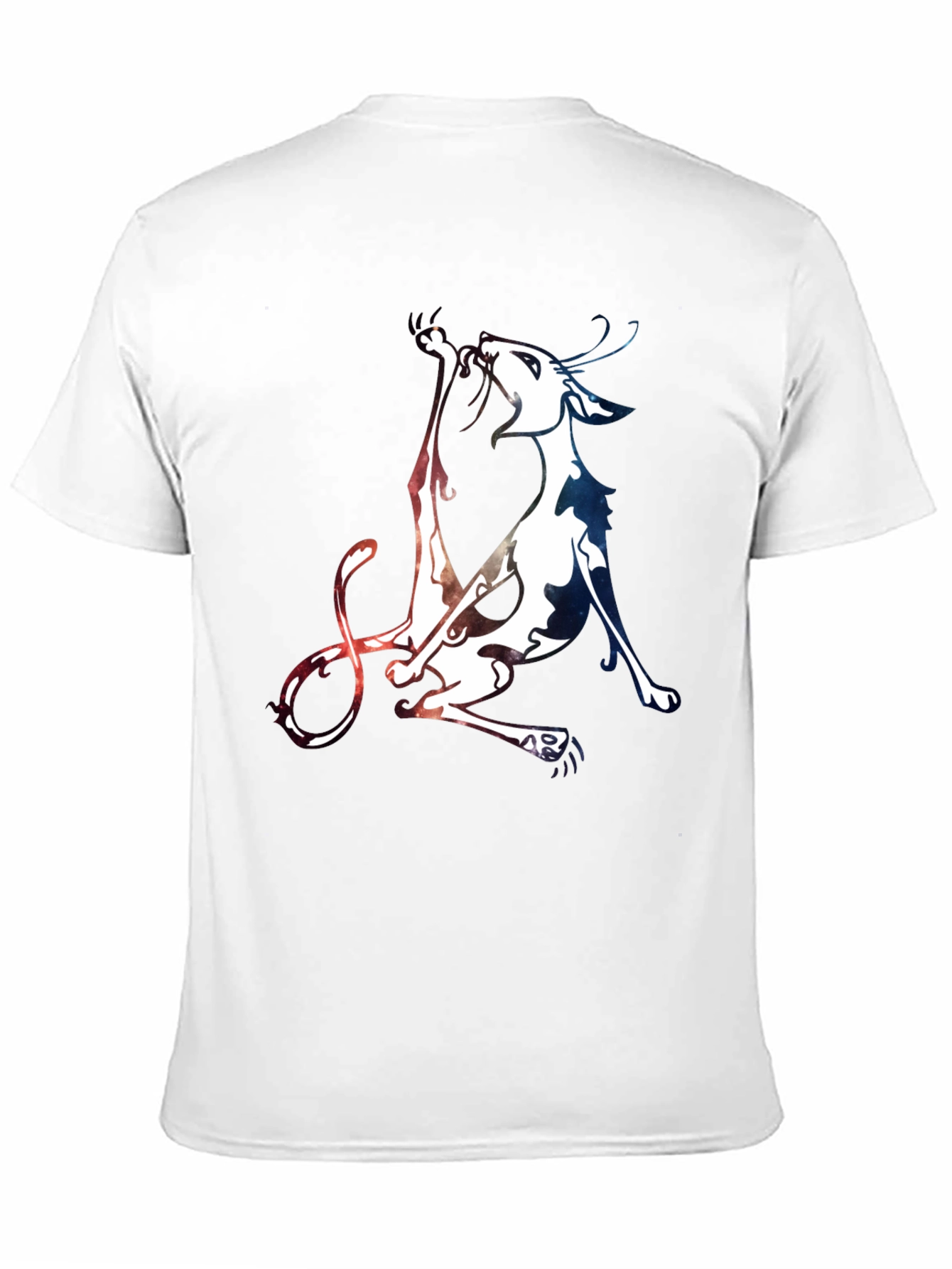 Unique Cat Graphic Black T-Shirt
