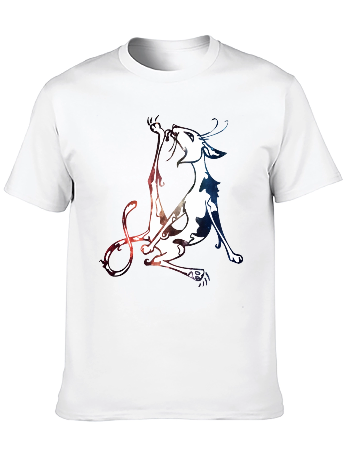 Unique Cat Graphic Black T-Shirt