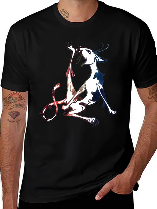 Unique Cat Graphic Black T-Shirt