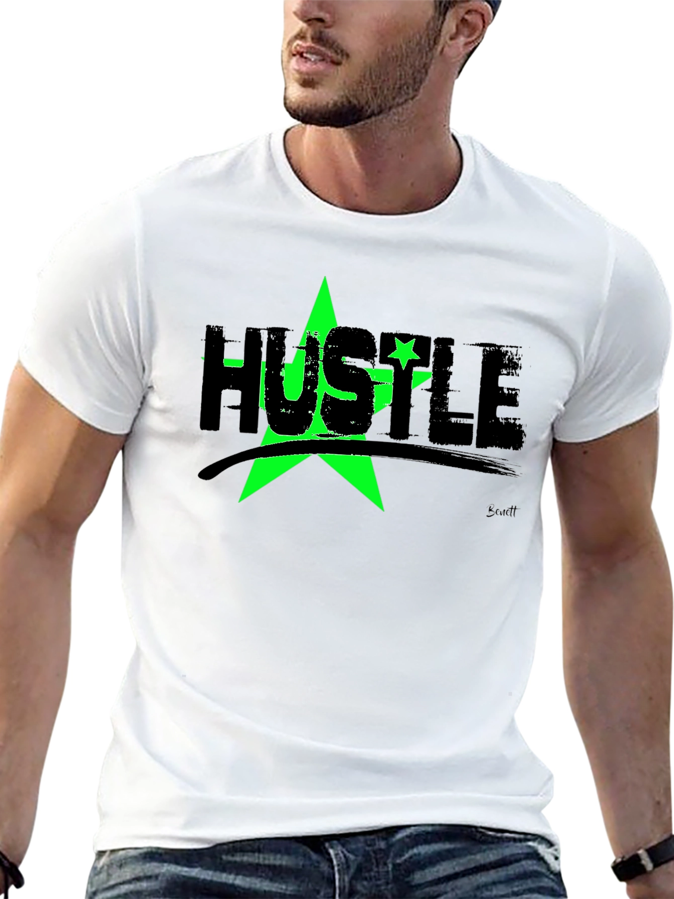 Hustle Star Graphic T-Shirt - Black