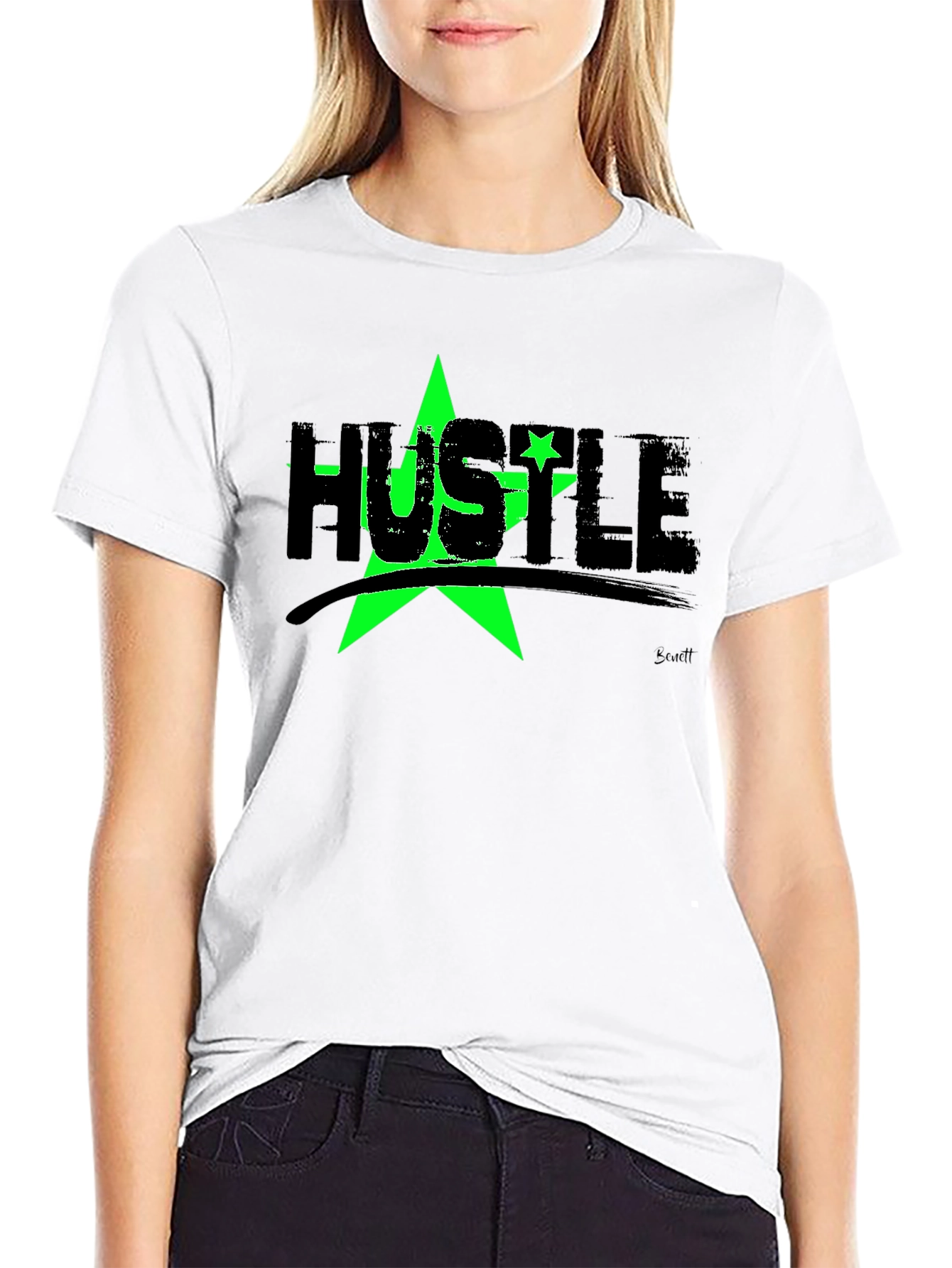 Hustle Star Graphic T-Shirt - Black