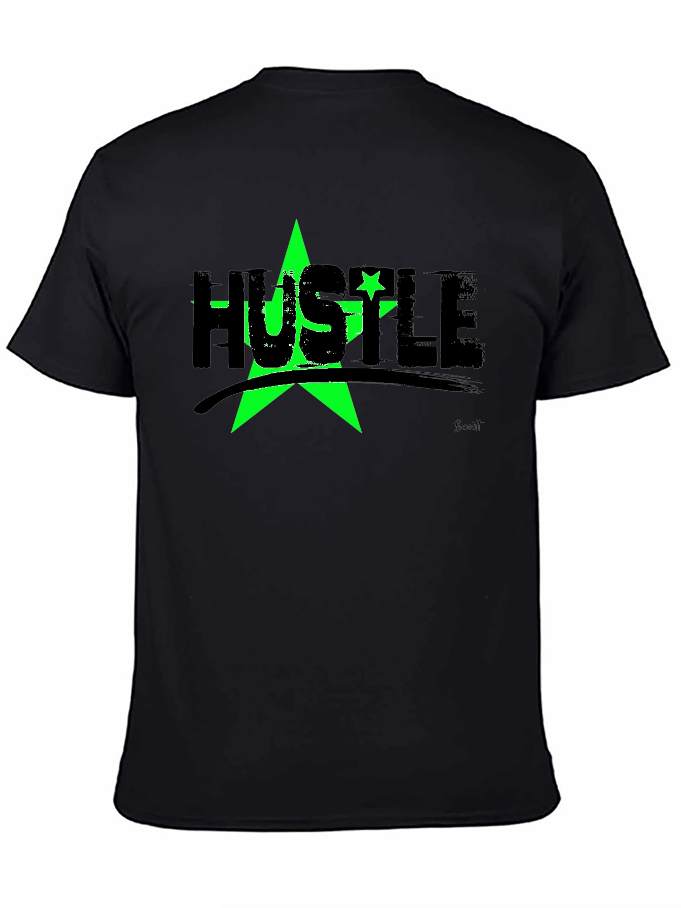 Hustle Star Graphic T-Shirt - Black