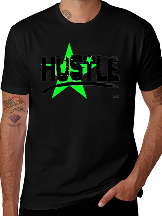 Hustle Star Graphic T-Shirt - Black