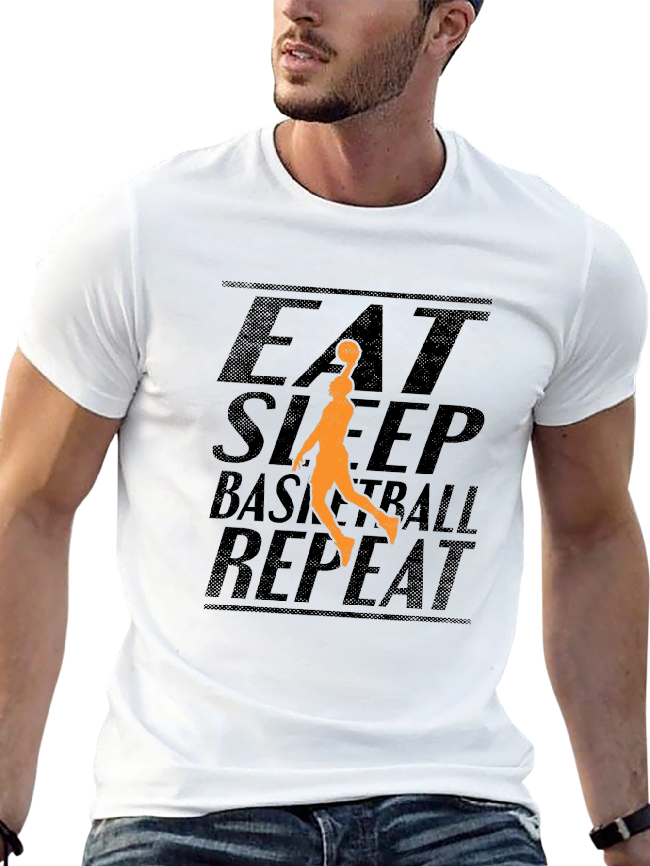 Eat Sleep Basketball Repeat Graphic Tee