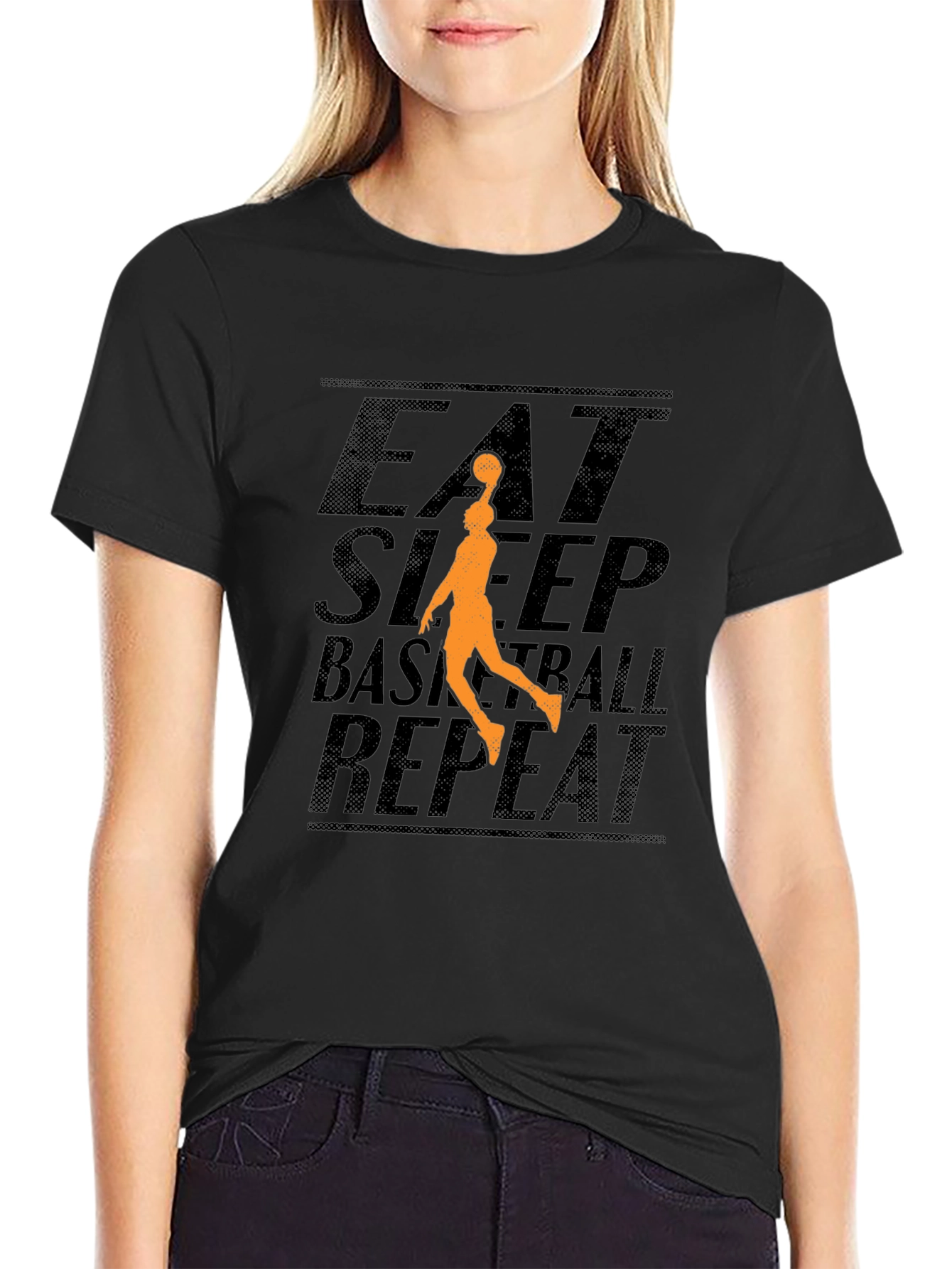 Eat Sleep Basketball Repeat Graphic Tee