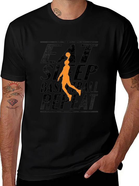 Eat Sleep Basketball Repeat Graphic Tee