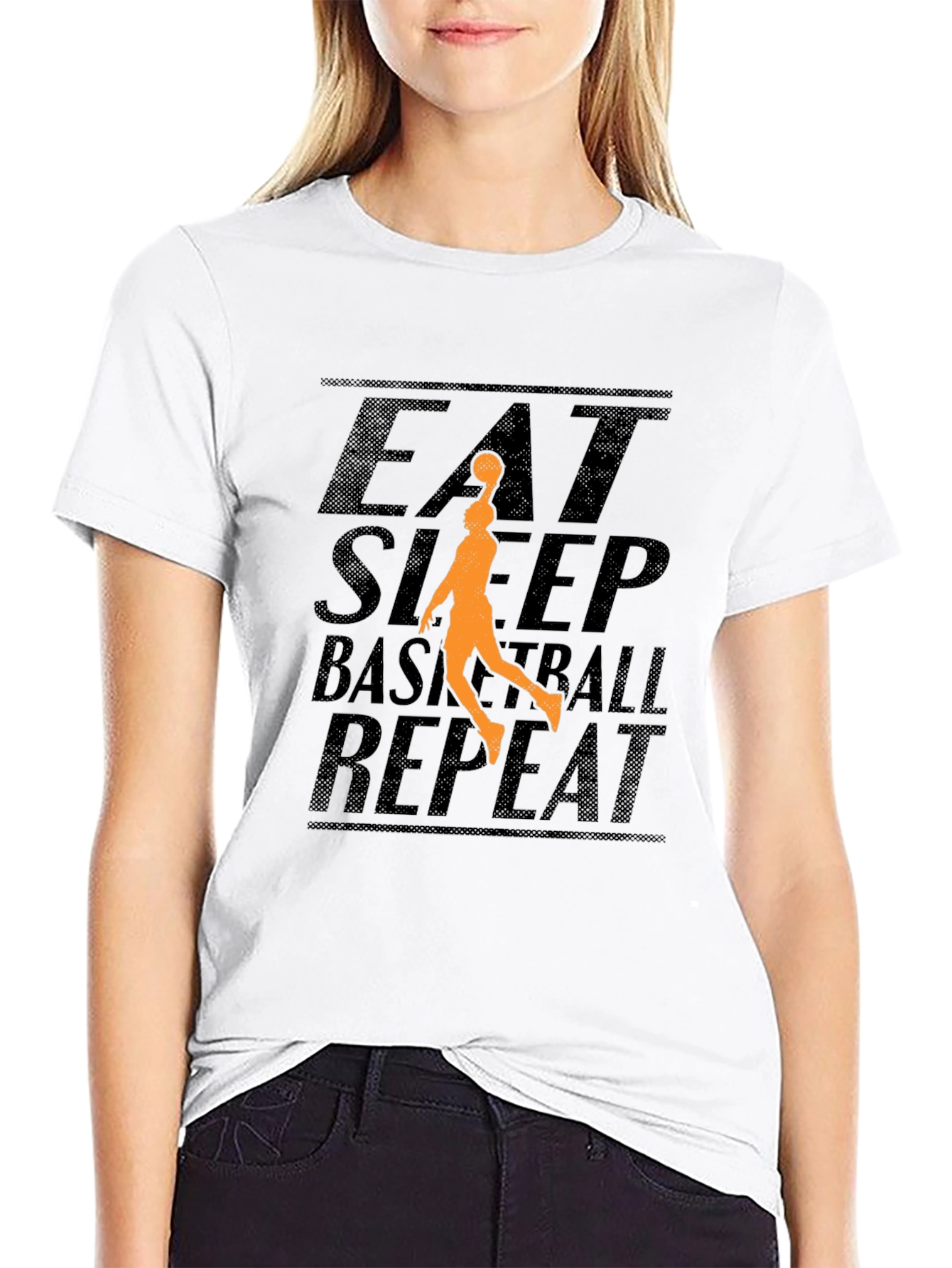 Eat Sleep Basketball Repeat Graphic Tee