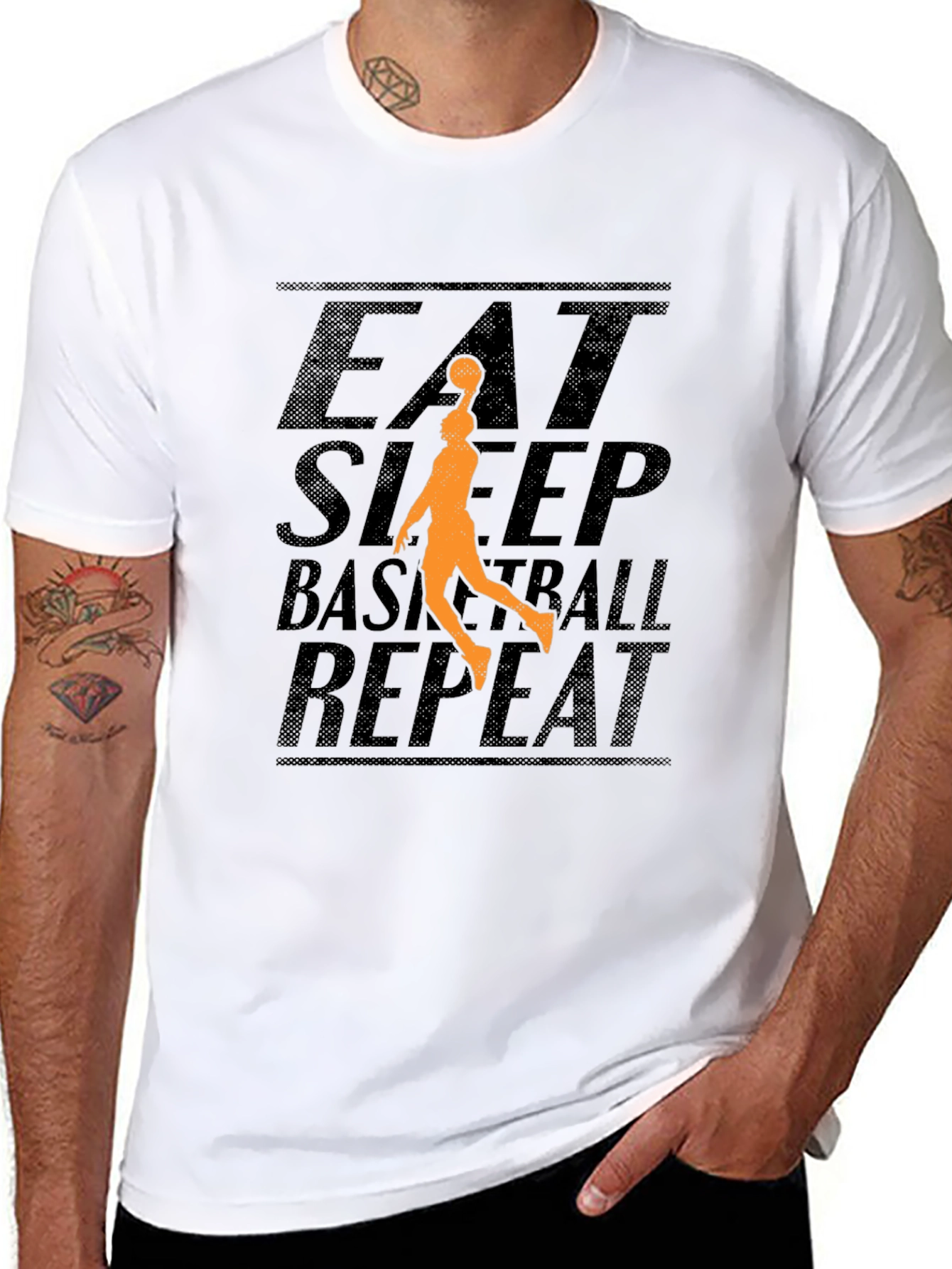 Eat Sleep Basketball Repeat Graphic Tee