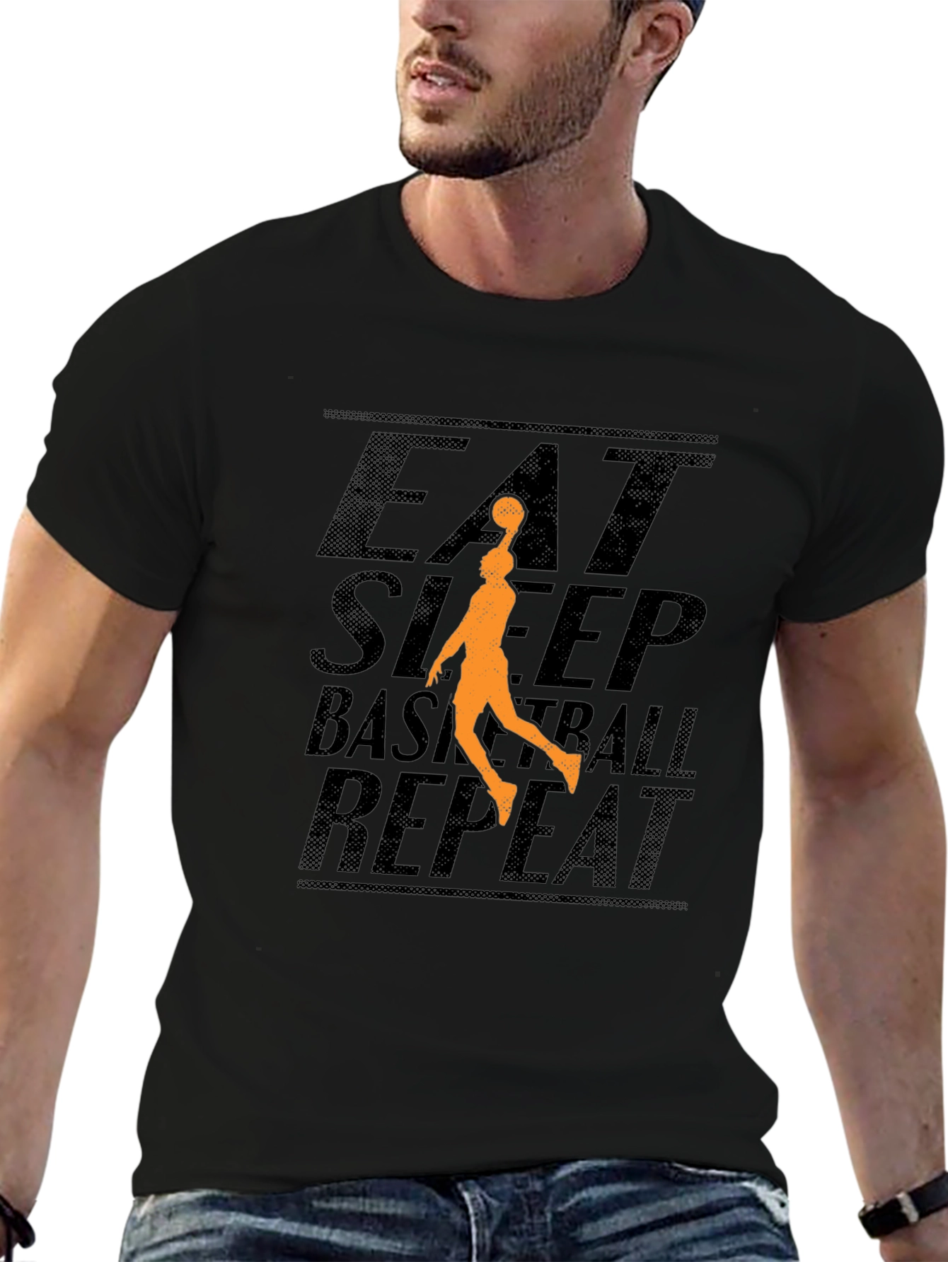 Eat Sleep Basketball Repeat Graphic Tee