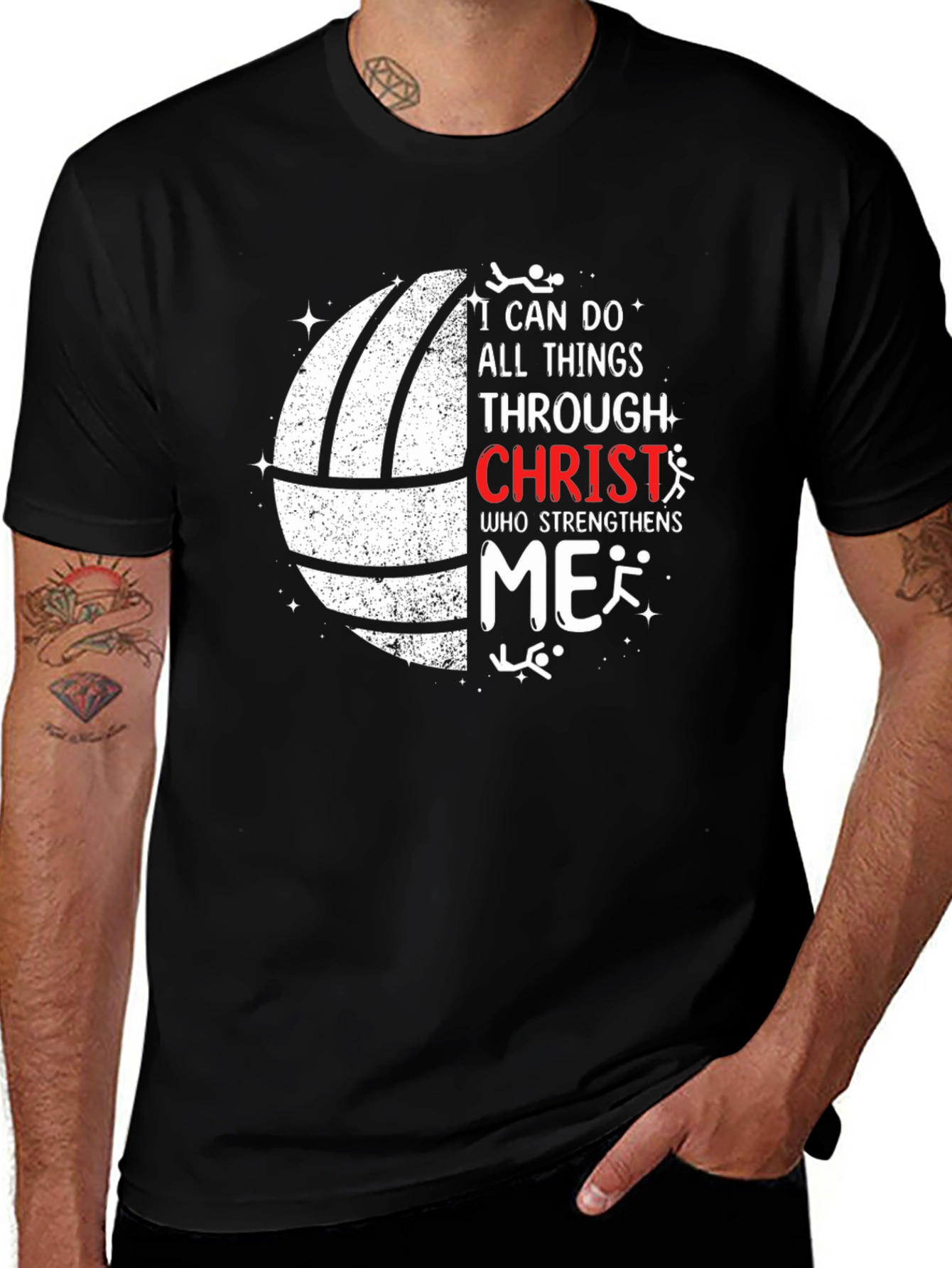 I Can Do All Things Through Christ Black T-Shirt