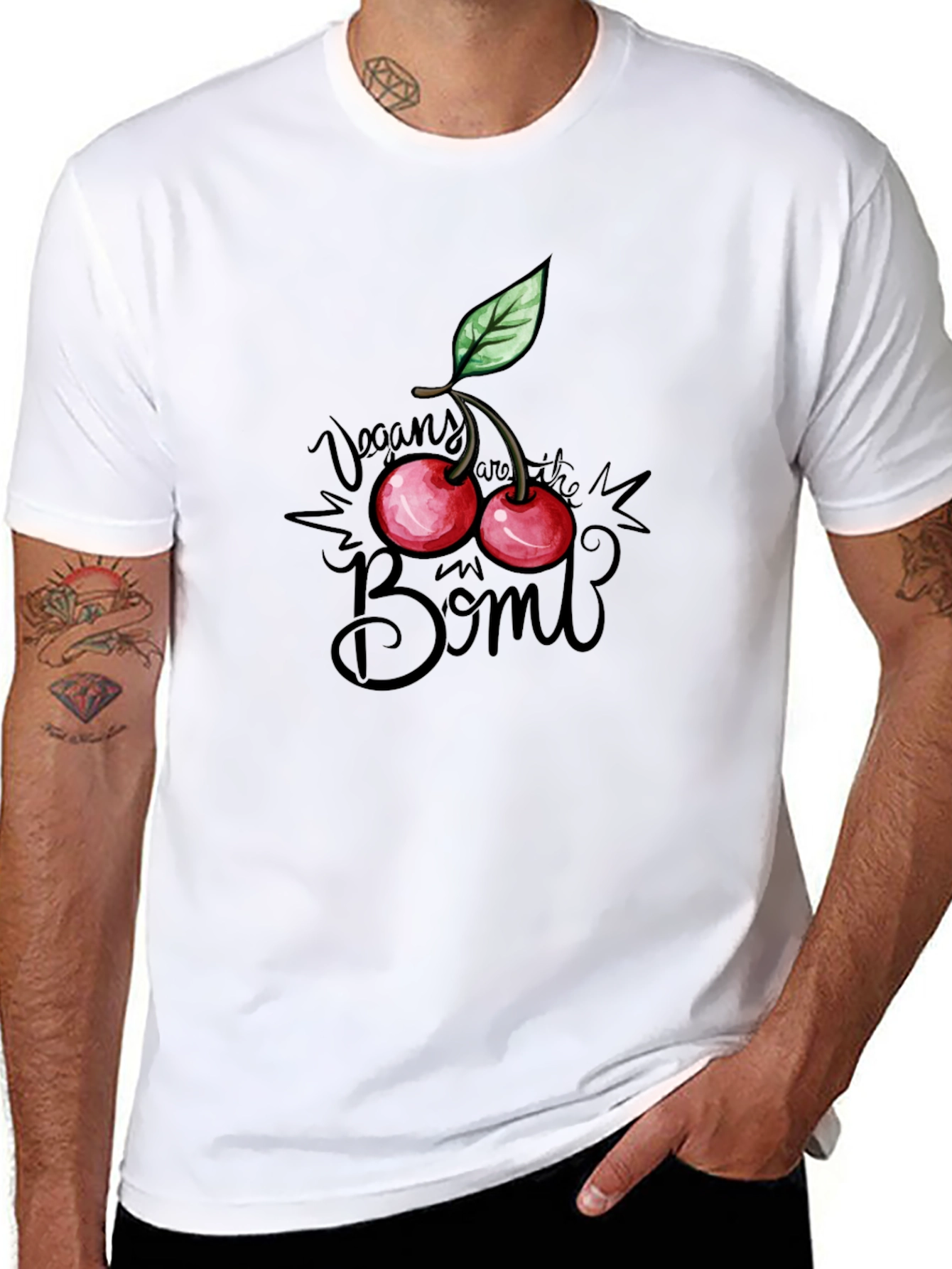 Vegan Cherry Bomb Graphic T-Shirt