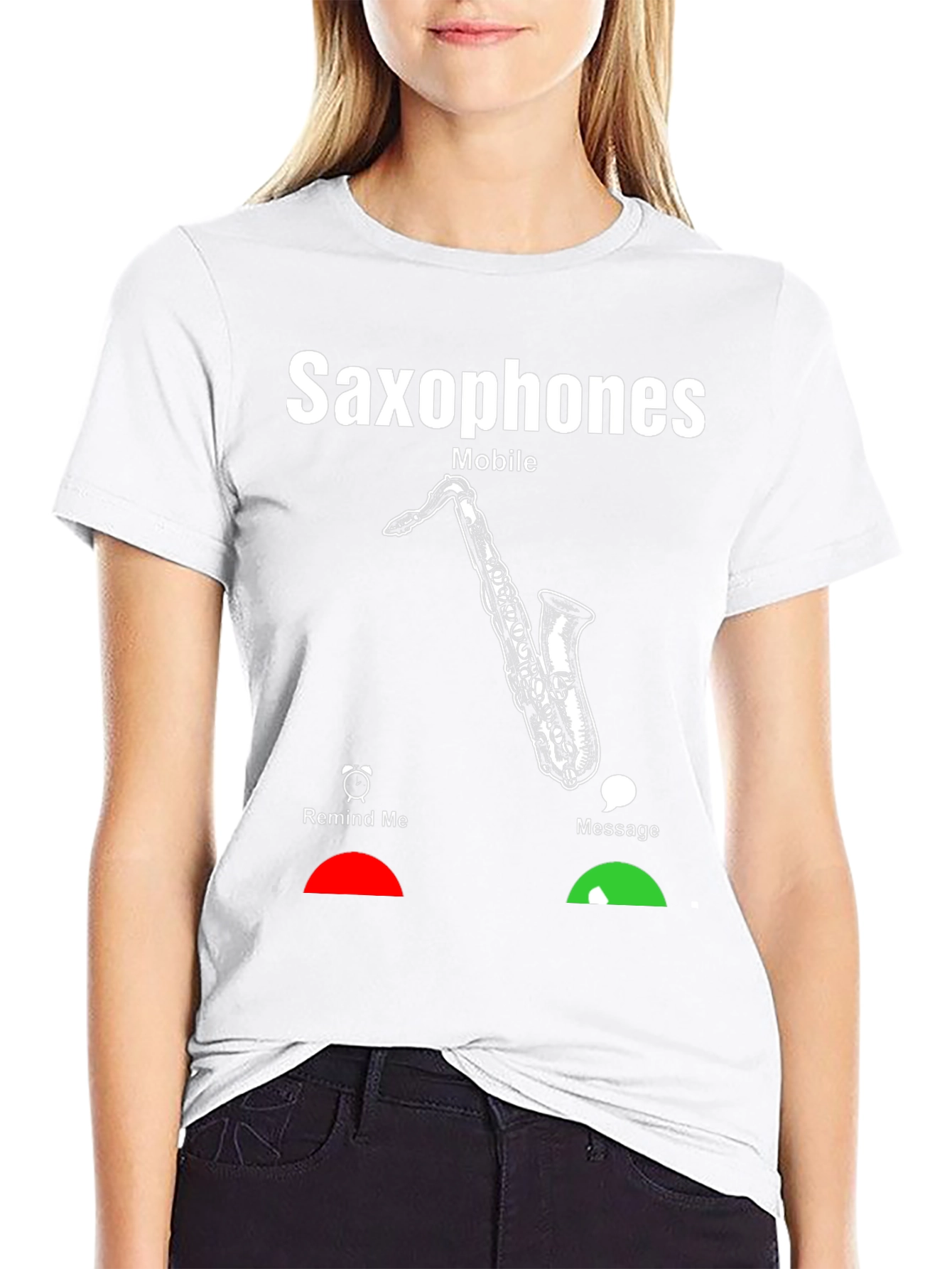 Saxophone Mobile T-Shirt - Music Lover Gift