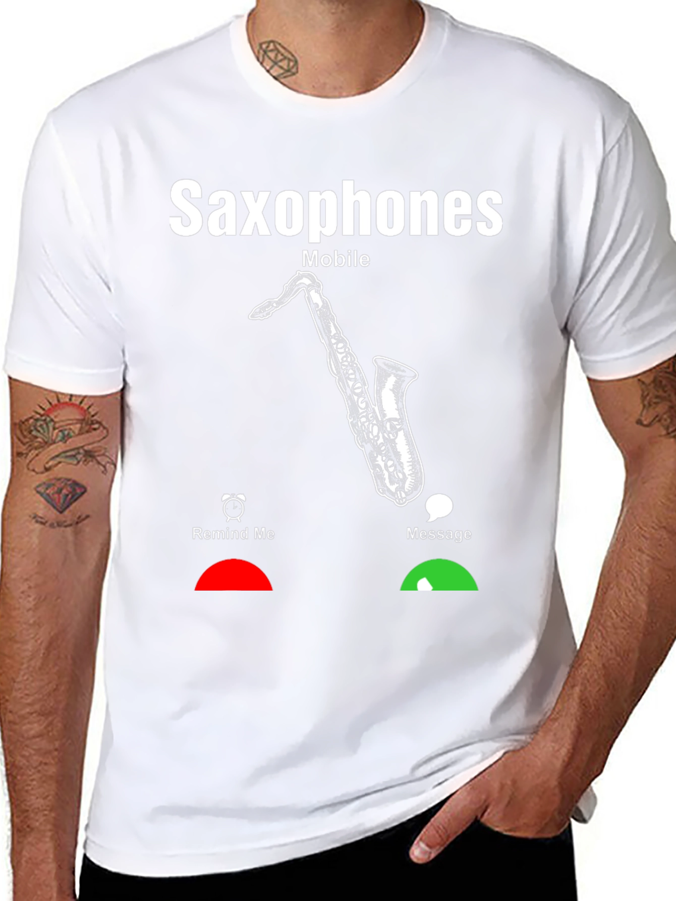 Saxophone Mobile T-Shirt - Music Lover Gift