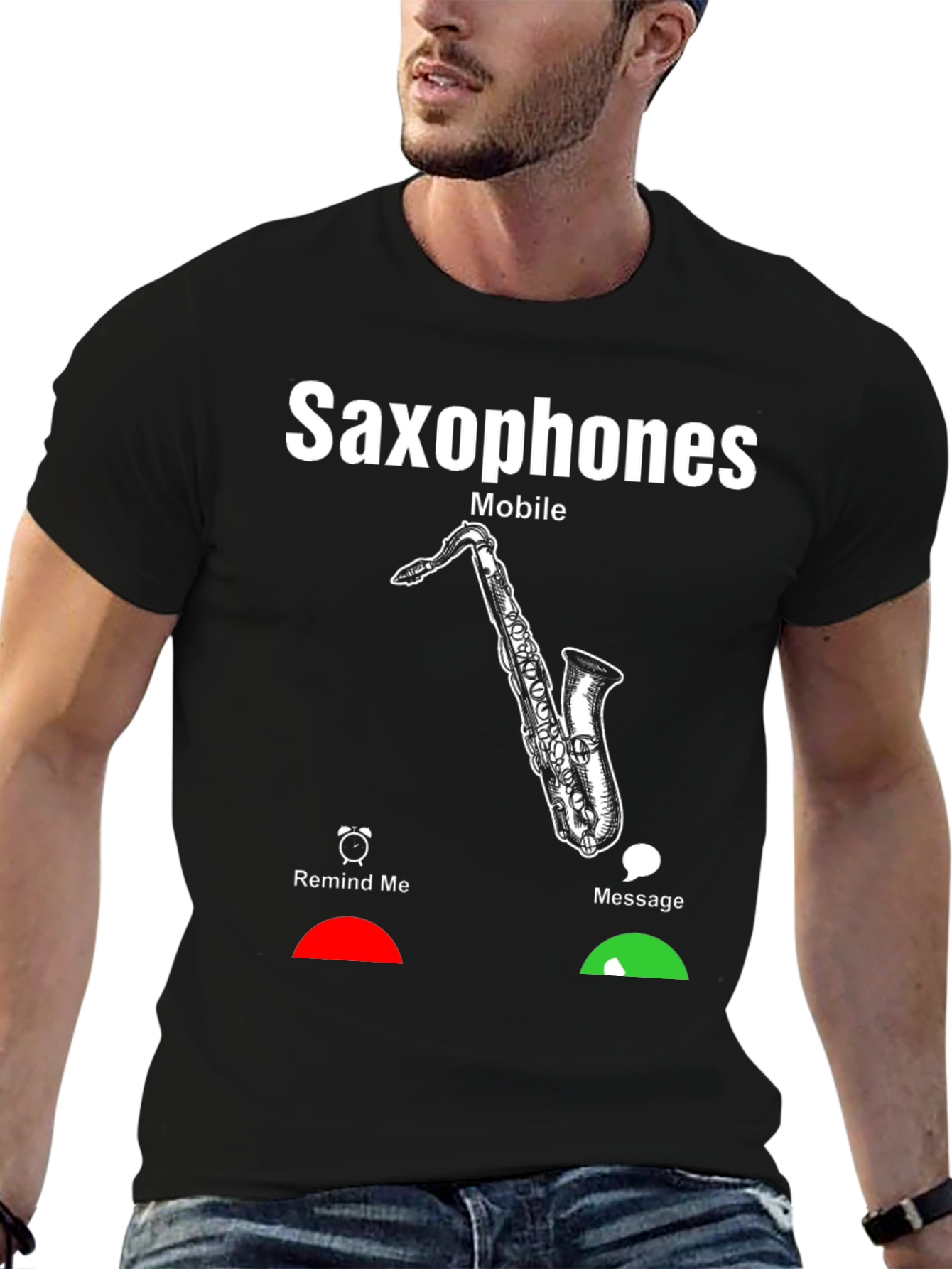 Saxophone Mobile T-Shirt - Music Lover Gift