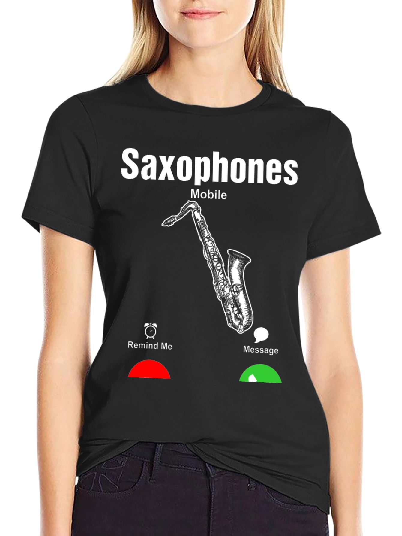 Saxophone Mobile T-Shirt - Music Lover Gift