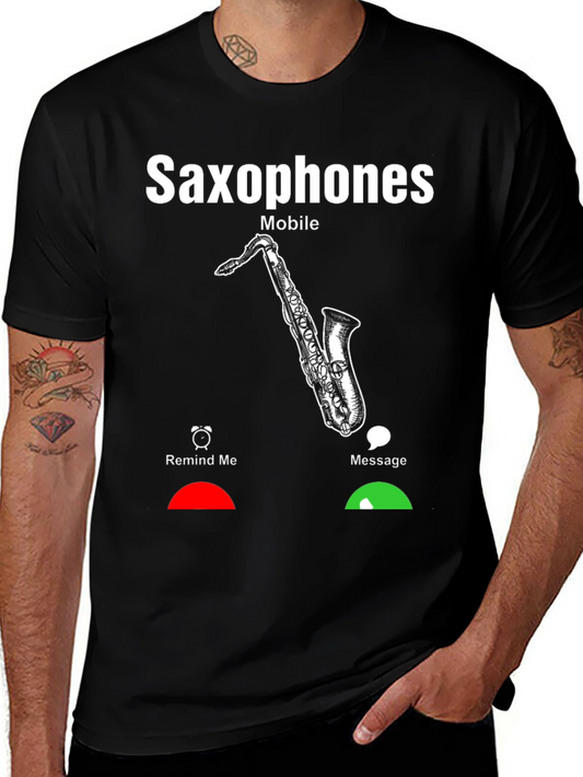 Saxophone Mobile T-Shirt - Music Lover Gift