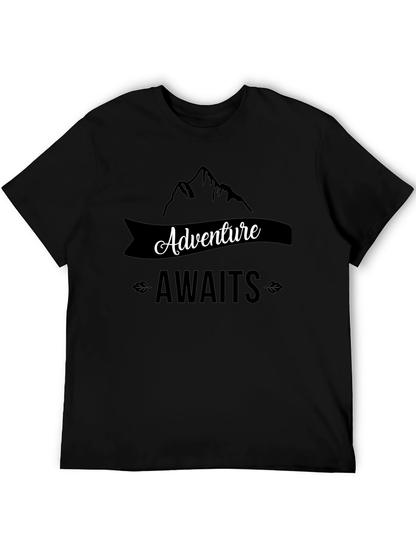 Adventure Awaits Graphic Tee - Black Casual Shirt