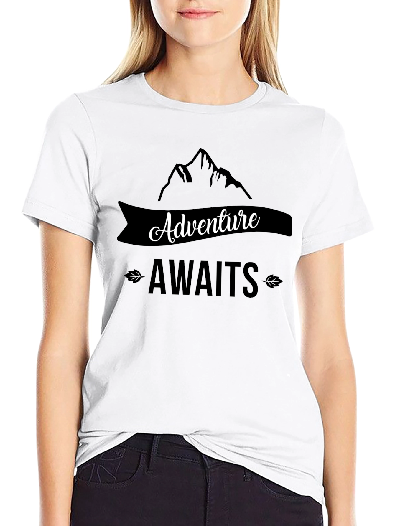 Adventure Awaits Graphic Tee - Black Casual Shirt