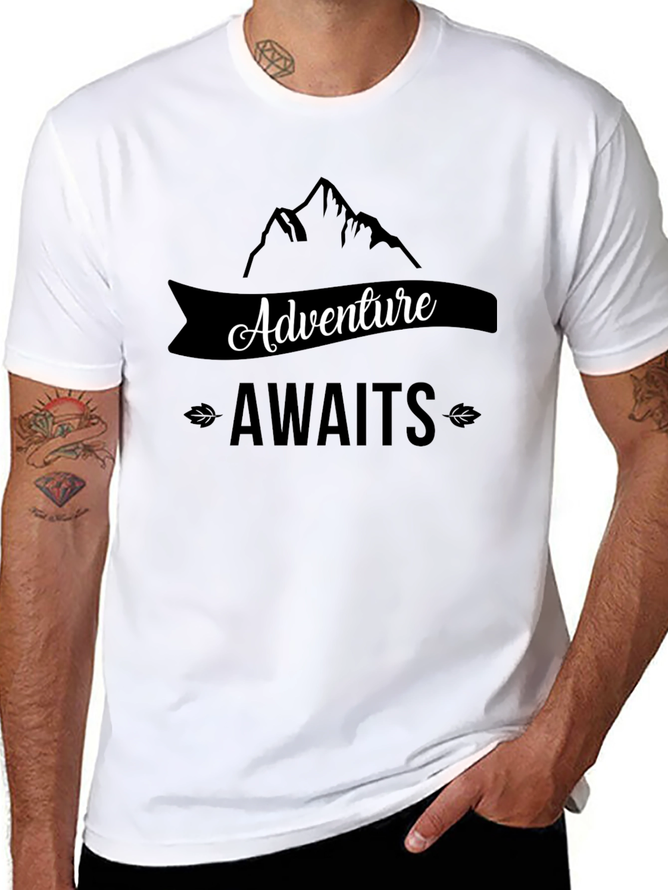 Adventure Awaits Graphic Tee - Black Casual Shirt