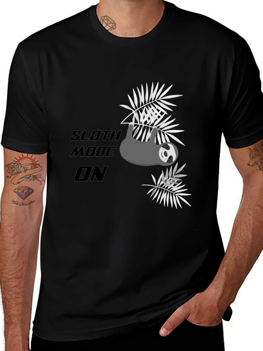 Sloth Mode On Black T-Shirt