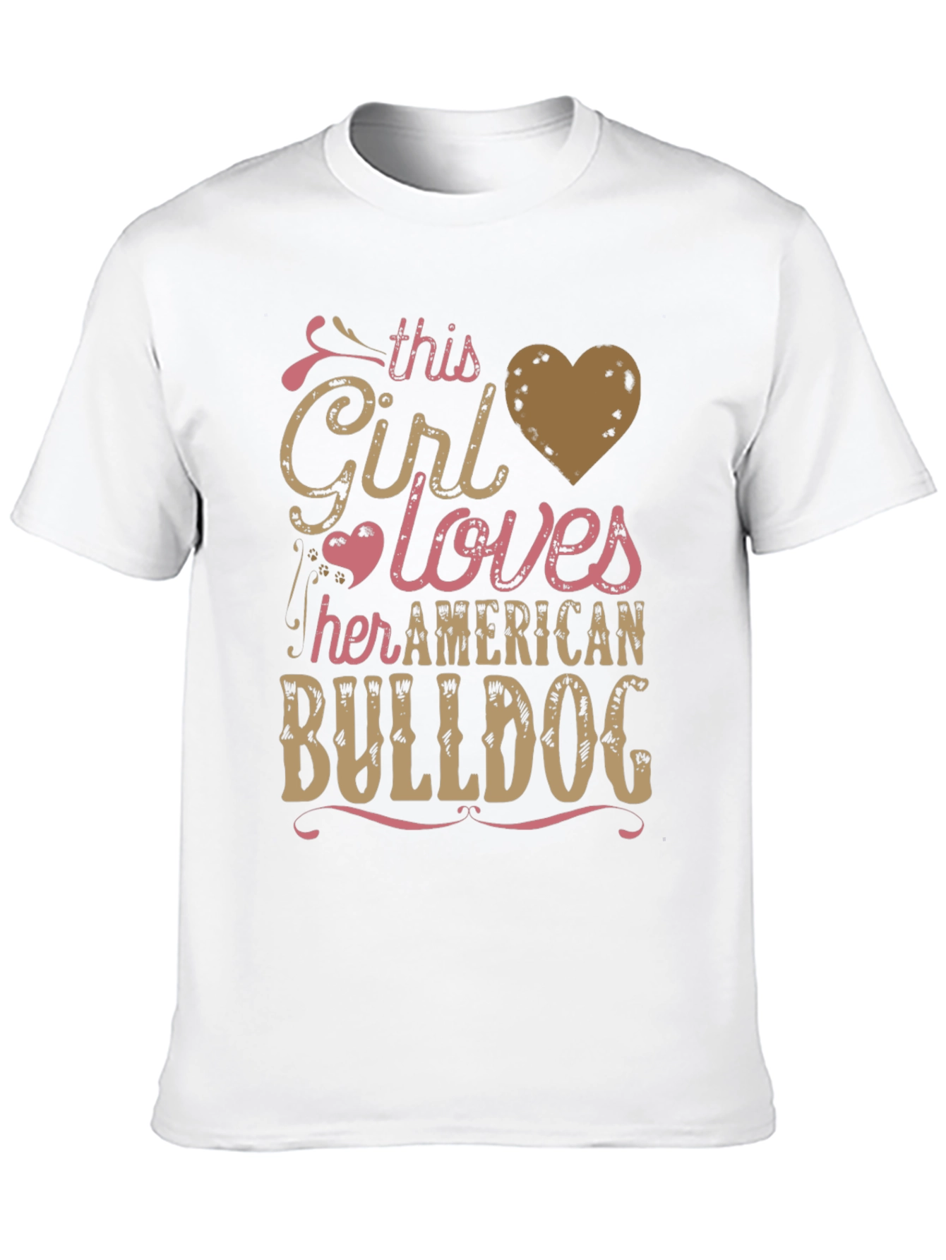 Girl Loves American Bulldog T-Shirt