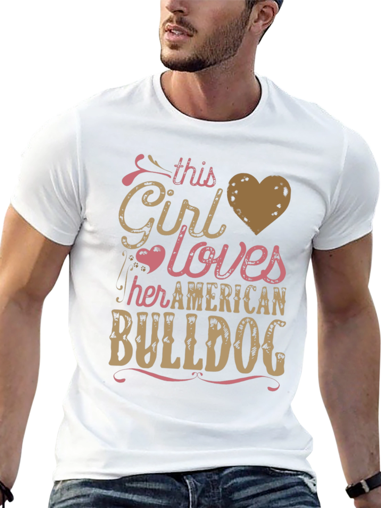Girl Loves American Bulldog T-Shirt