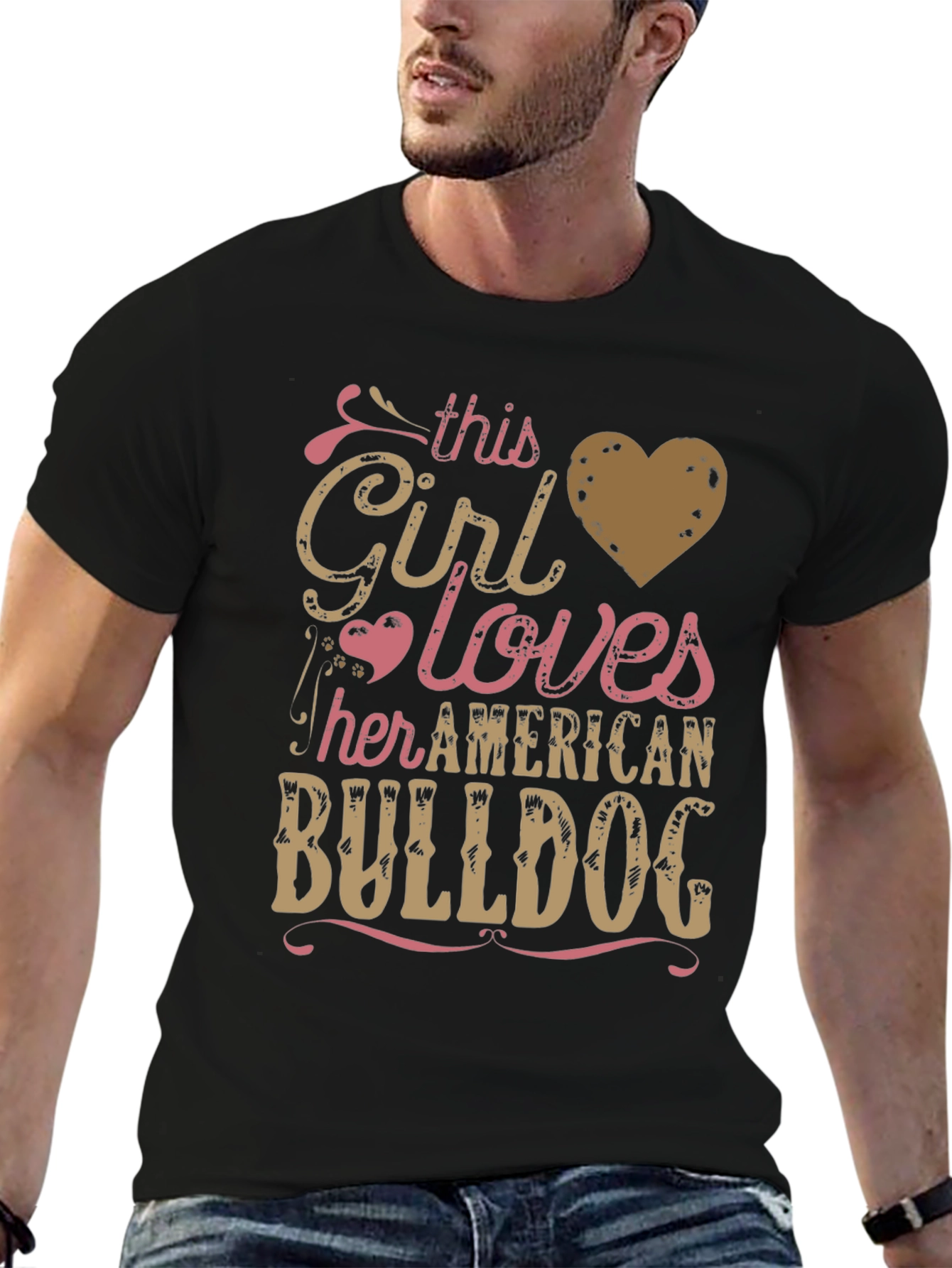 Girl Loves American Bulldog T-Shirt
