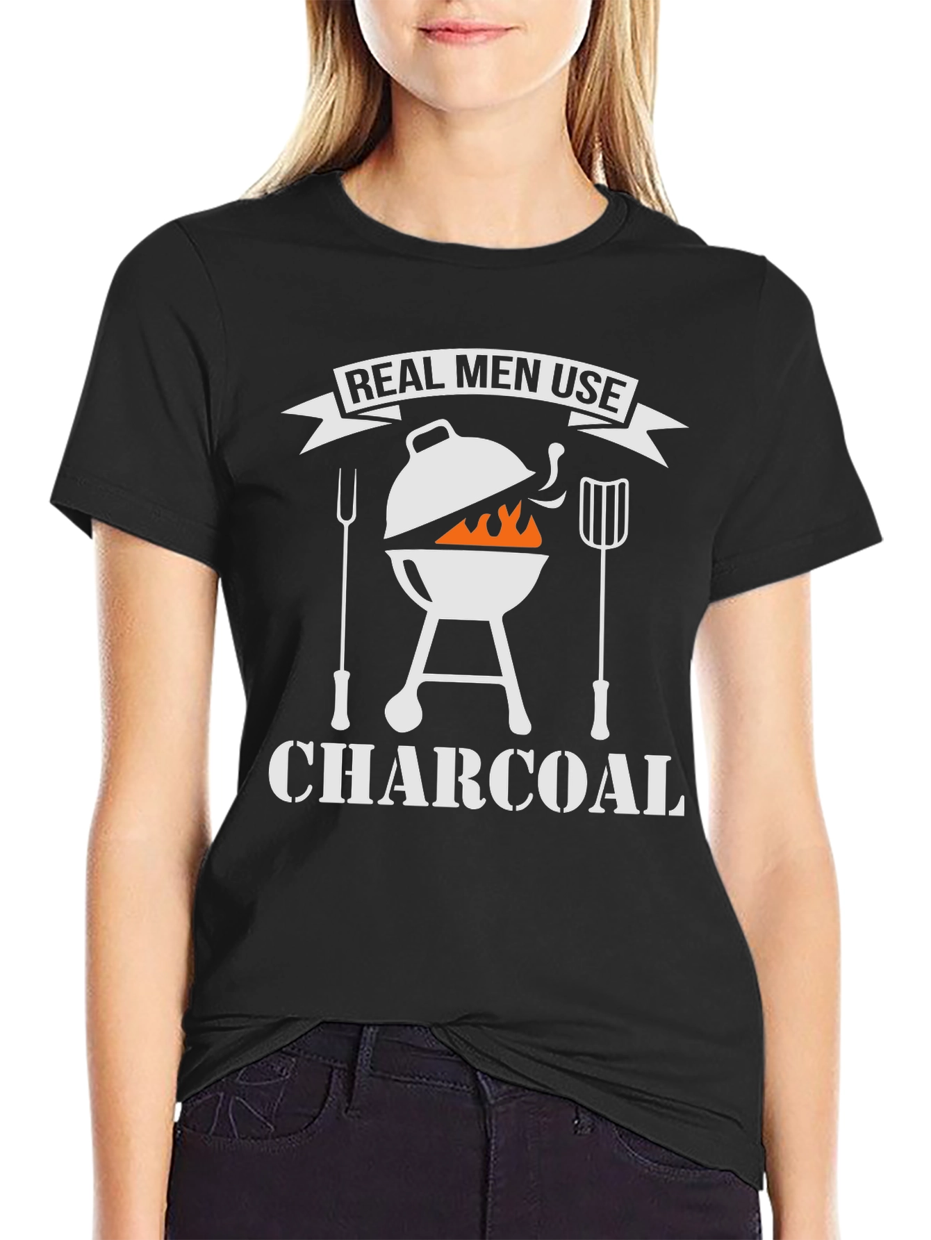 Real Men Use Charcoal BBQ T-Shirt