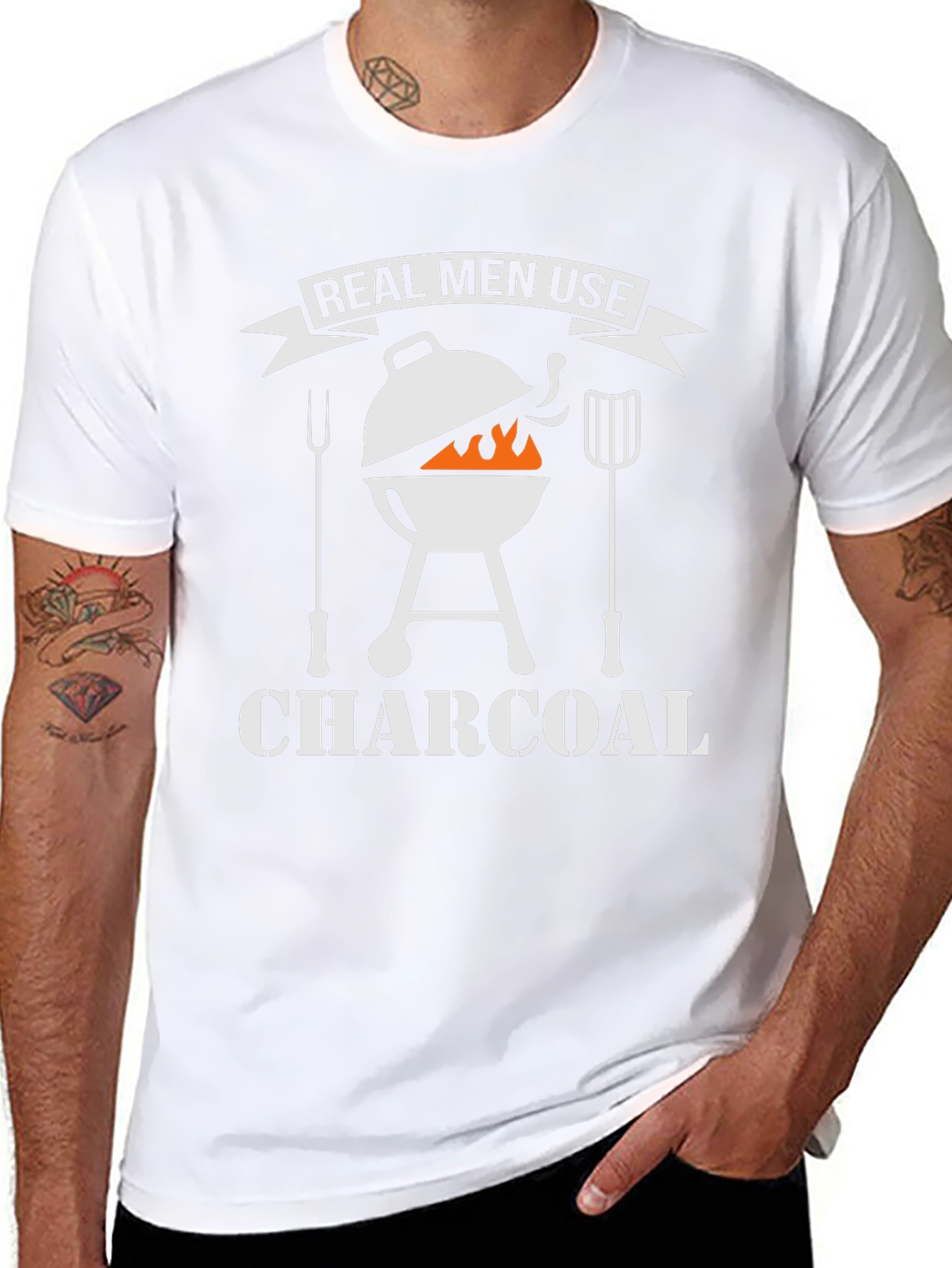 Real Men Use Charcoal BBQ T-Shirt