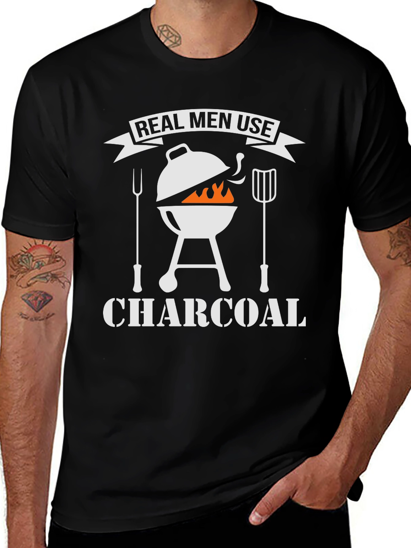 Real Men Use Charcoal BBQ T-Shirt