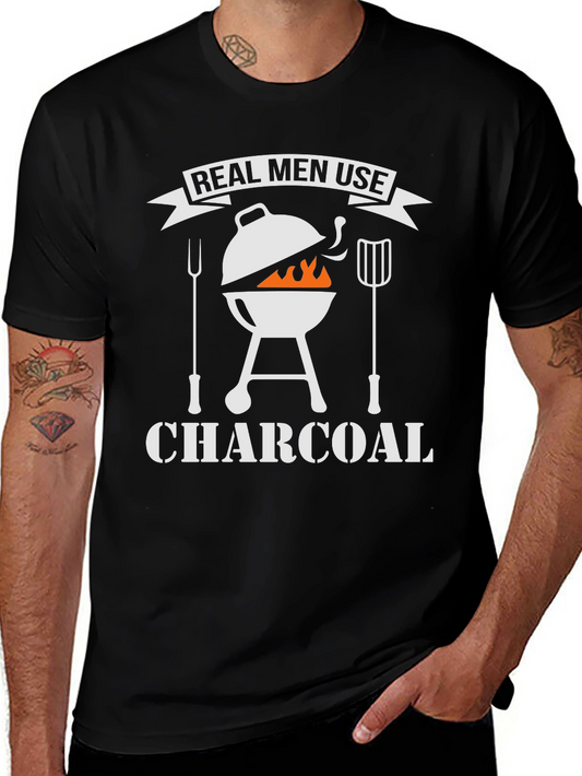 Real Men Use Charcoal BBQ T-Shirt