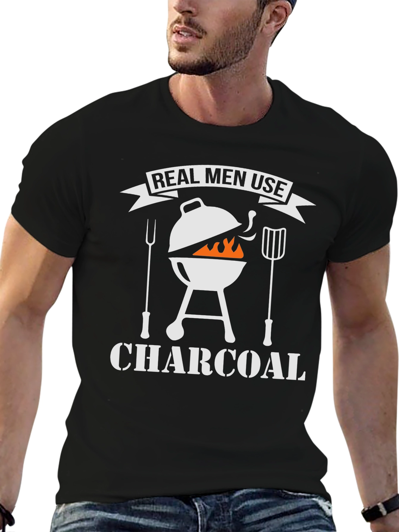 Real Men Use Charcoal BBQ T-Shirt