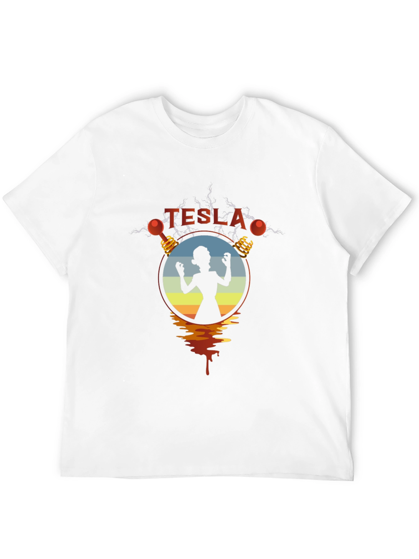 Tesla Woman Silhouette Graphic Black T-Shirt