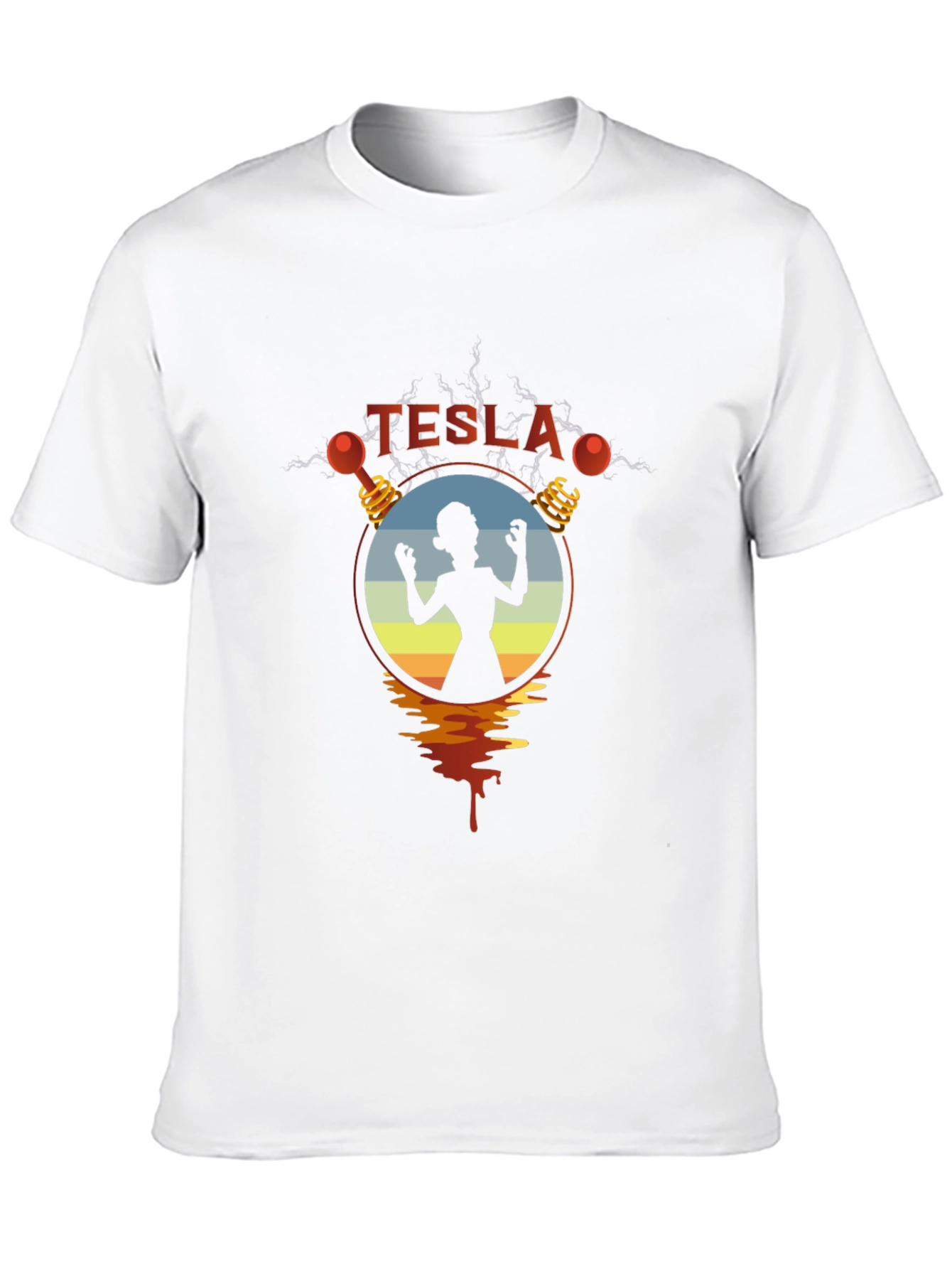 Tesla Woman Silhouette Graphic Black T-Shirt