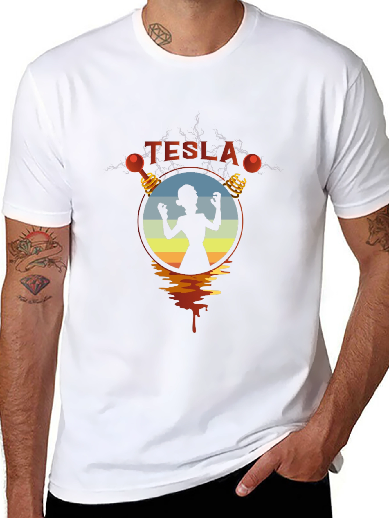 Tesla Woman Silhouette Graphic Black T-Shirt