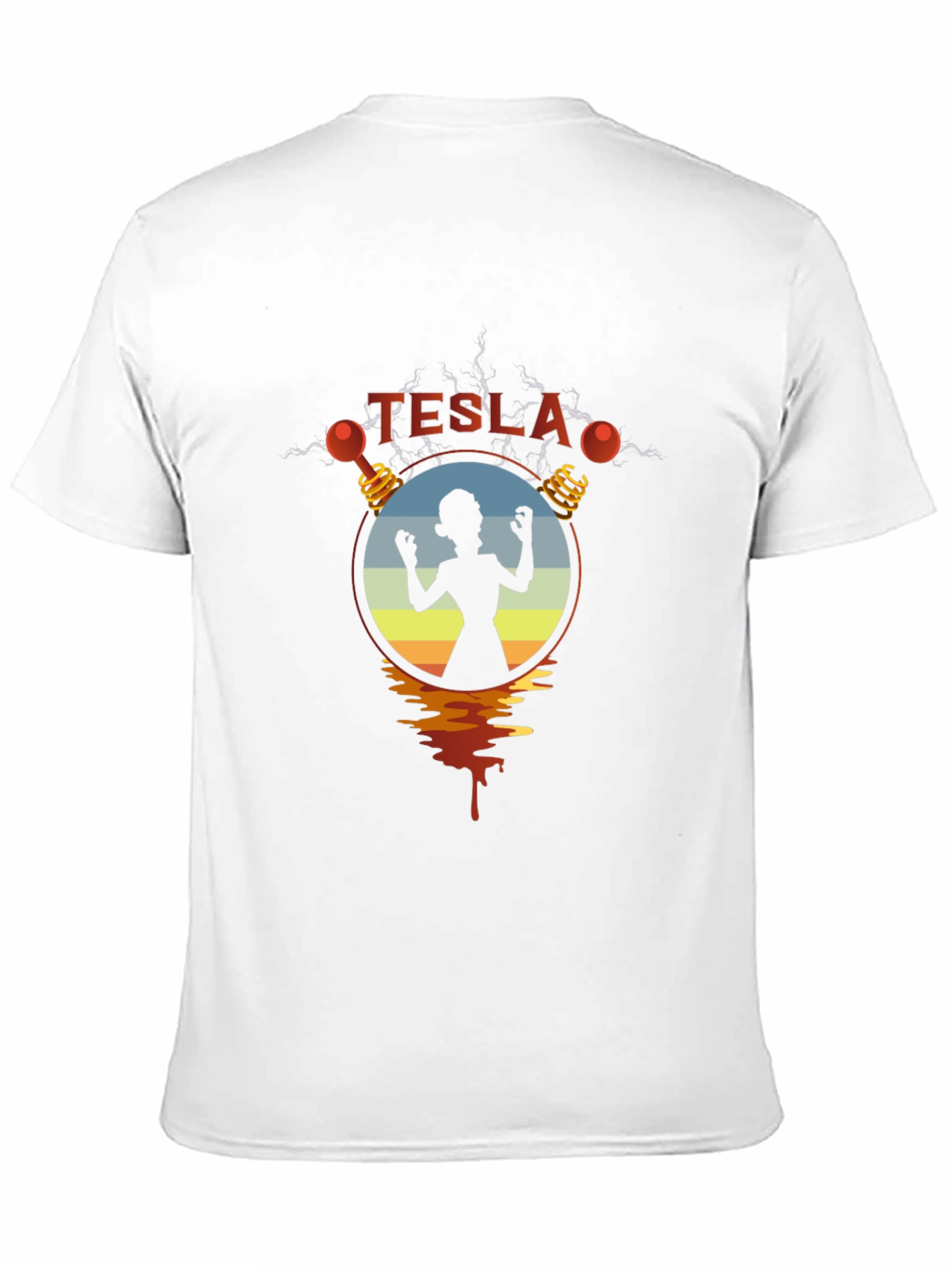 Tesla Woman Silhouette Graphic Black T-Shirt