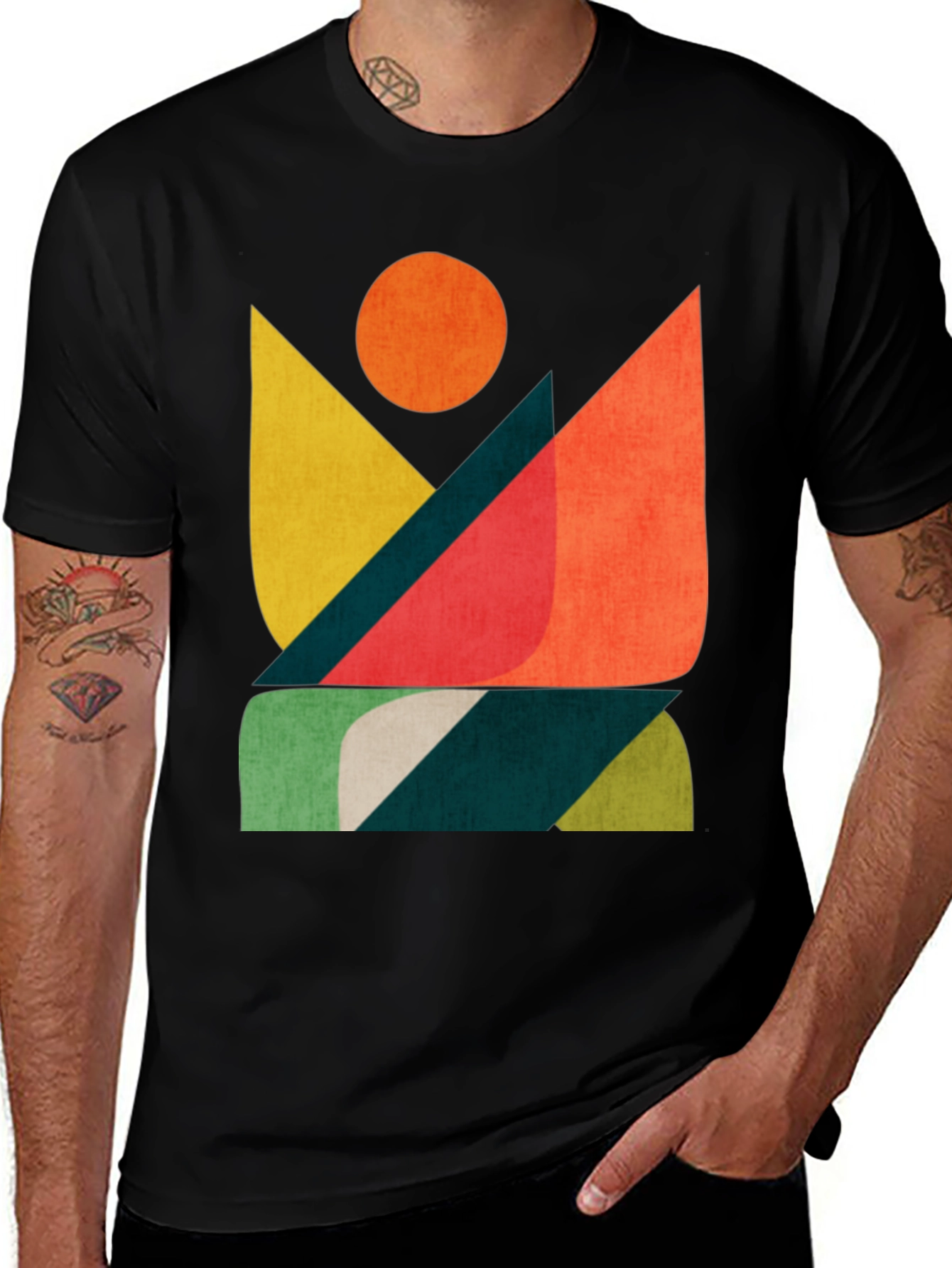 Abstract Graphic Print Mens T-Shirt