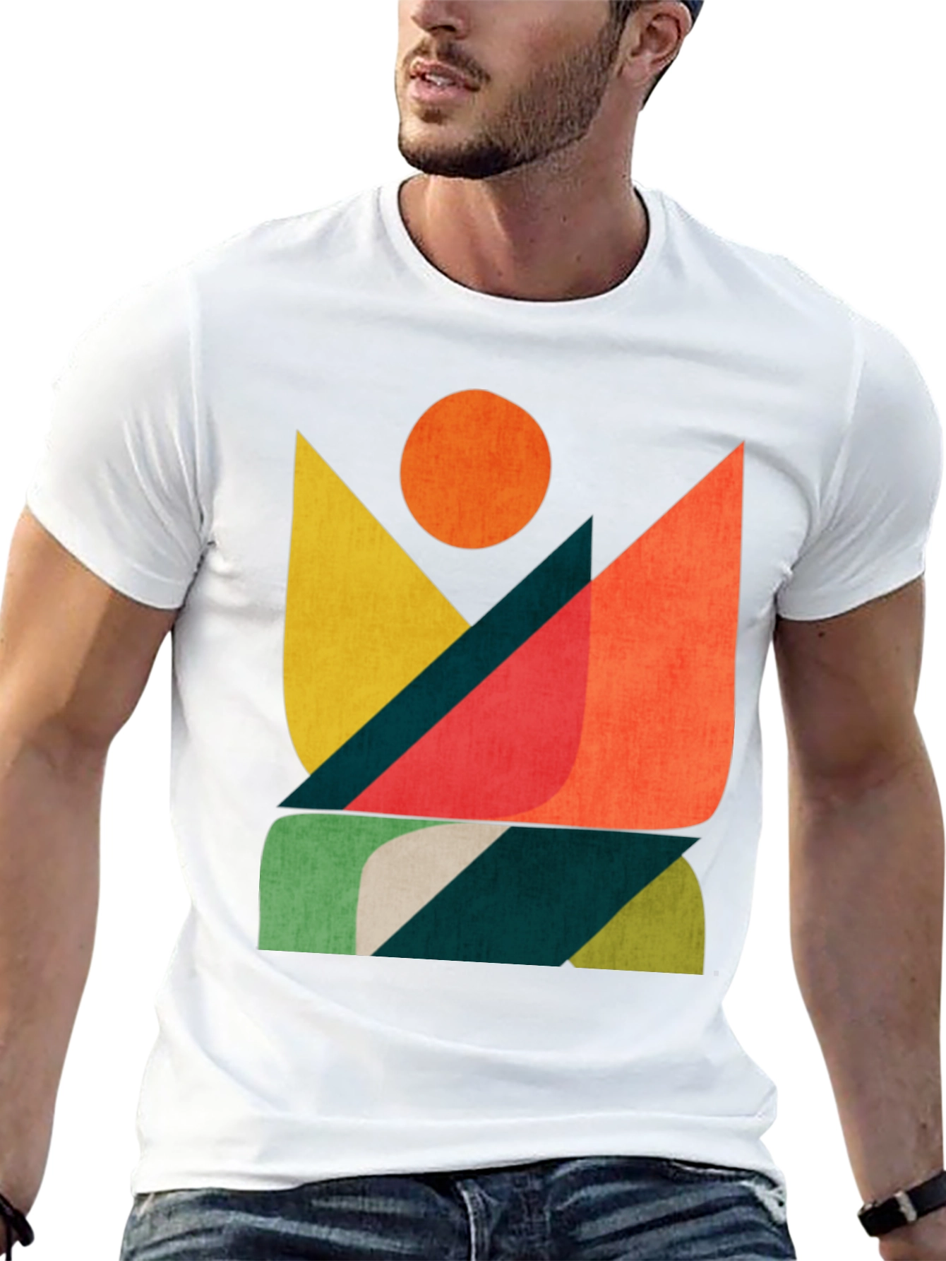 Abstract Graphic Print Mens T-Shirt