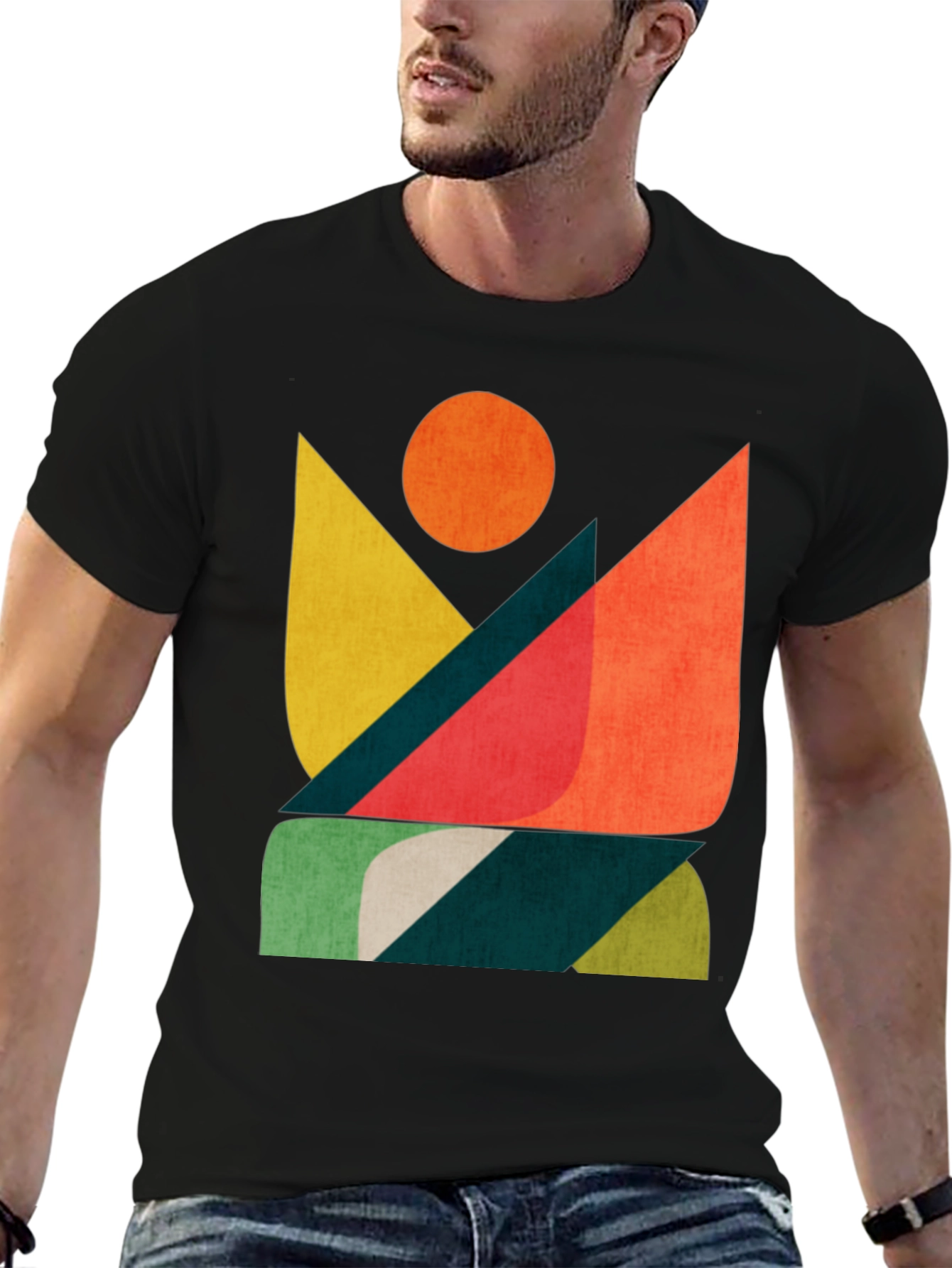 Abstract Graphic Print Mens T-Shirt