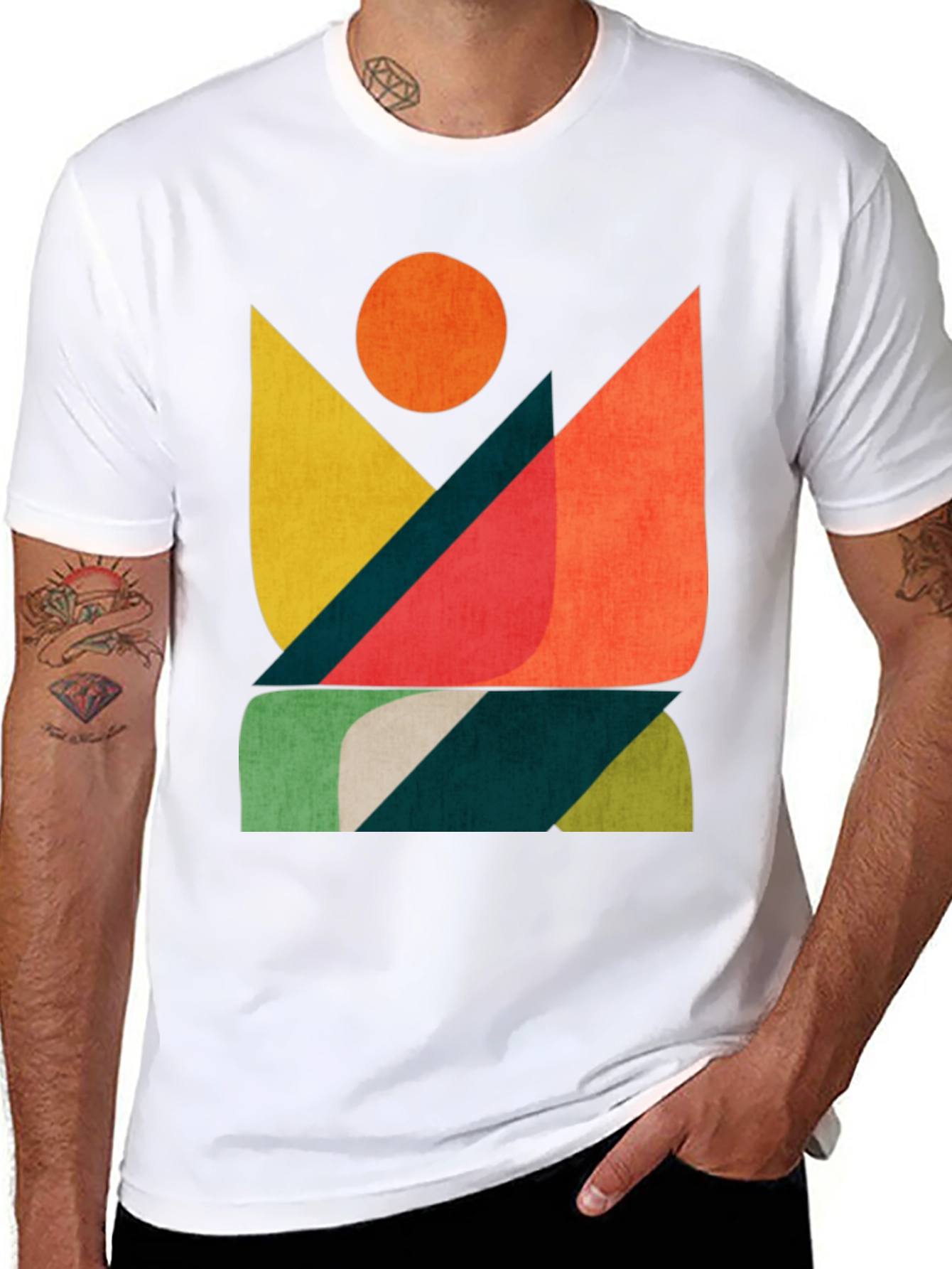 Abstract Graphic Print Mens T-Shirt