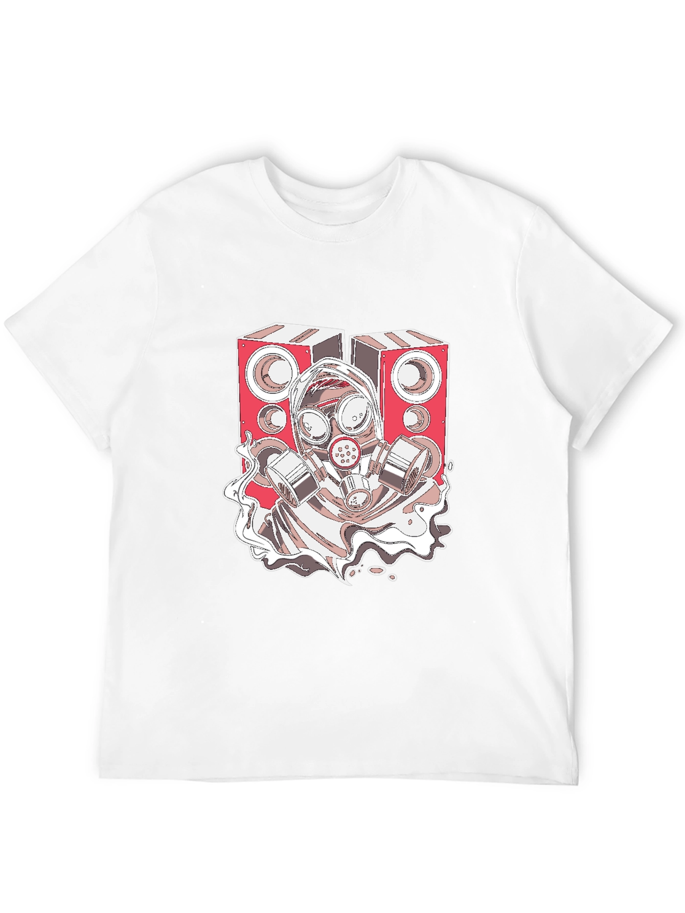 Speaker Gas Mask Graphic Black T-Shirt