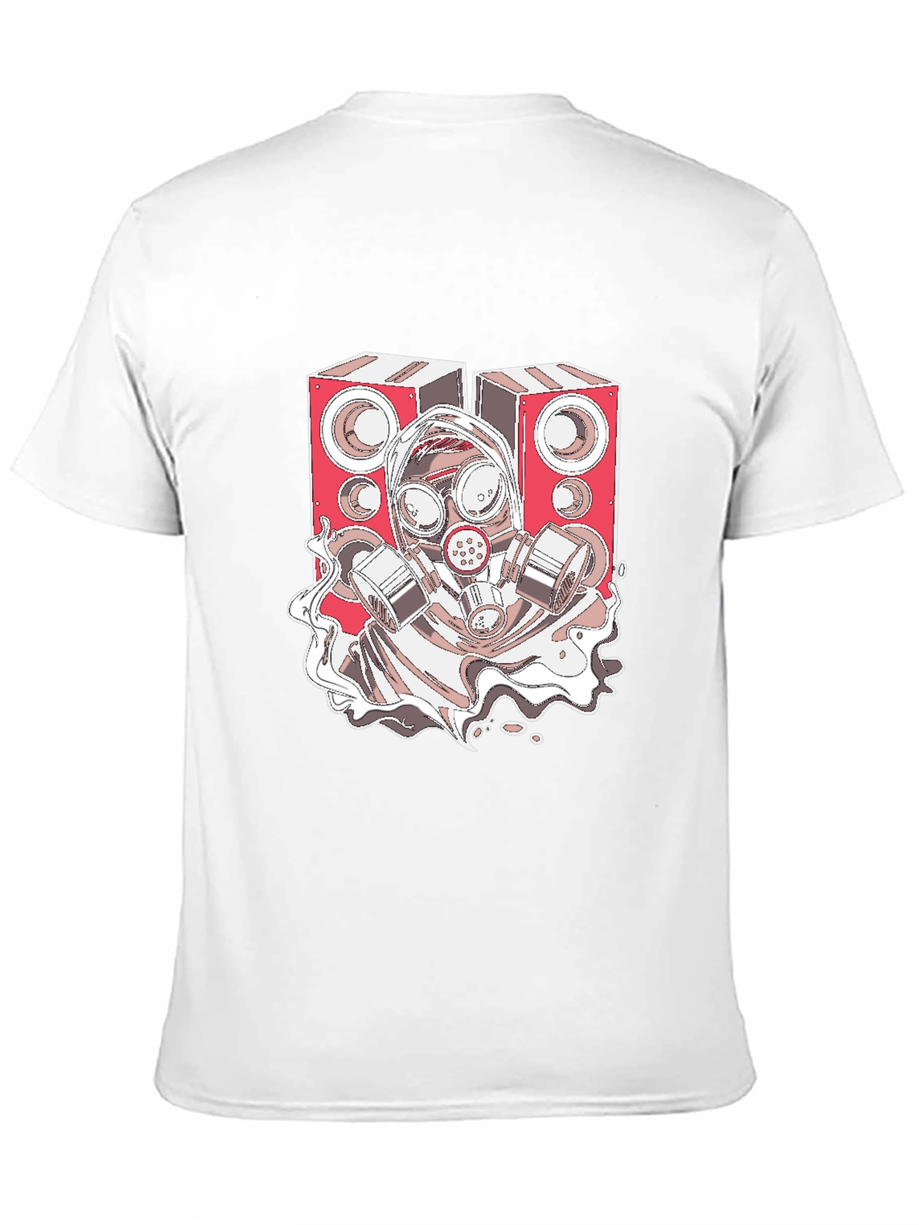 Speaker Gas Mask Graphic Black T-Shirt