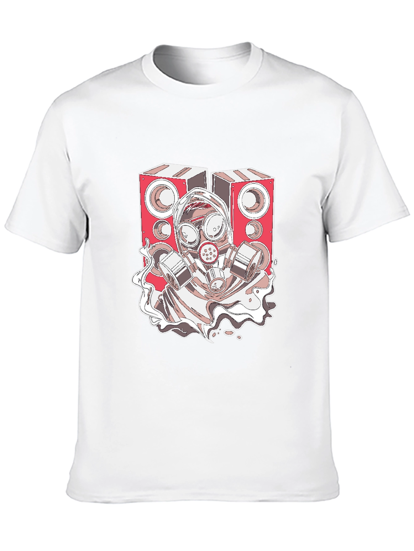 Speaker Gas Mask Graphic Black T-Shirt