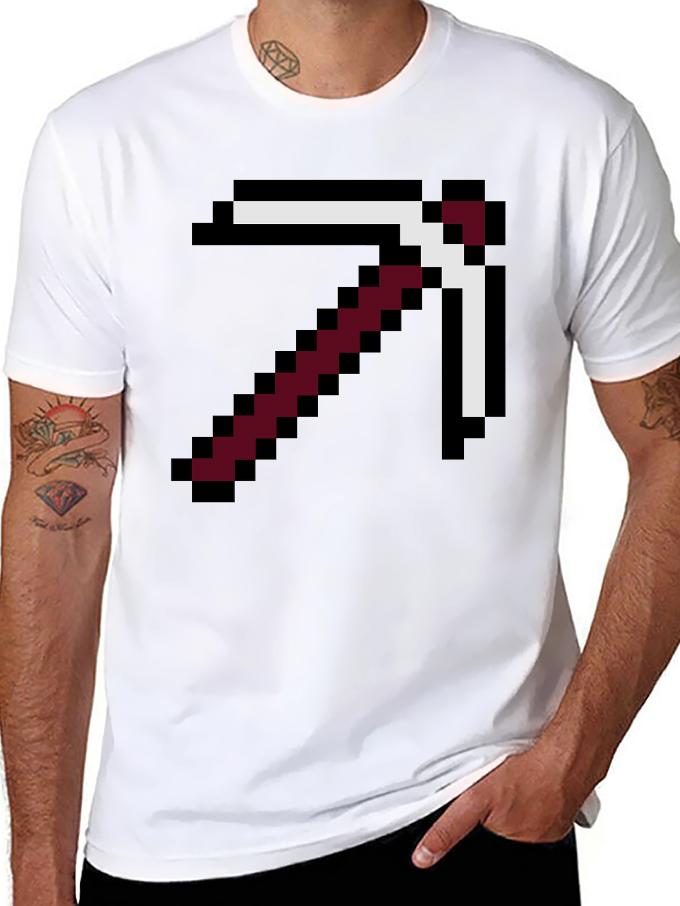 Pixel Pickaxe T-Shirt - Gamer Style