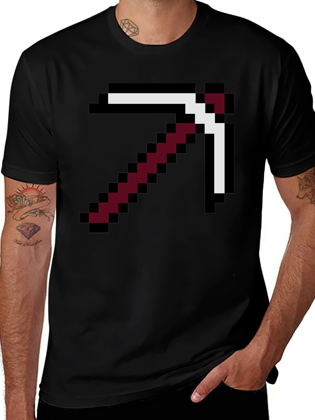 Pixel Pickaxe T-Shirt - Gamer Style